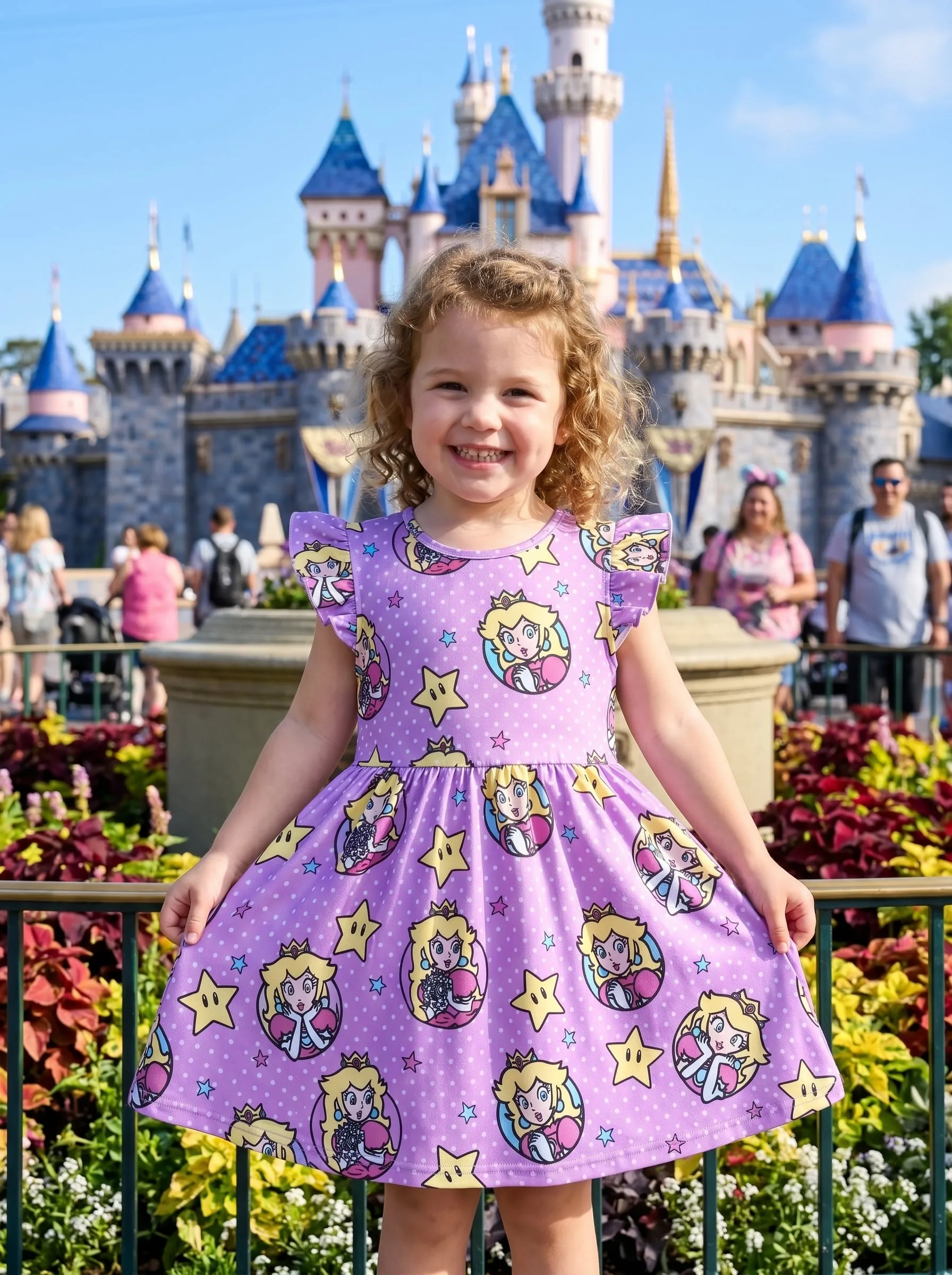 Princess Peach Twirl Dress, Super Mario Outfit for Girls, Princess Peach Dress - Image 3
