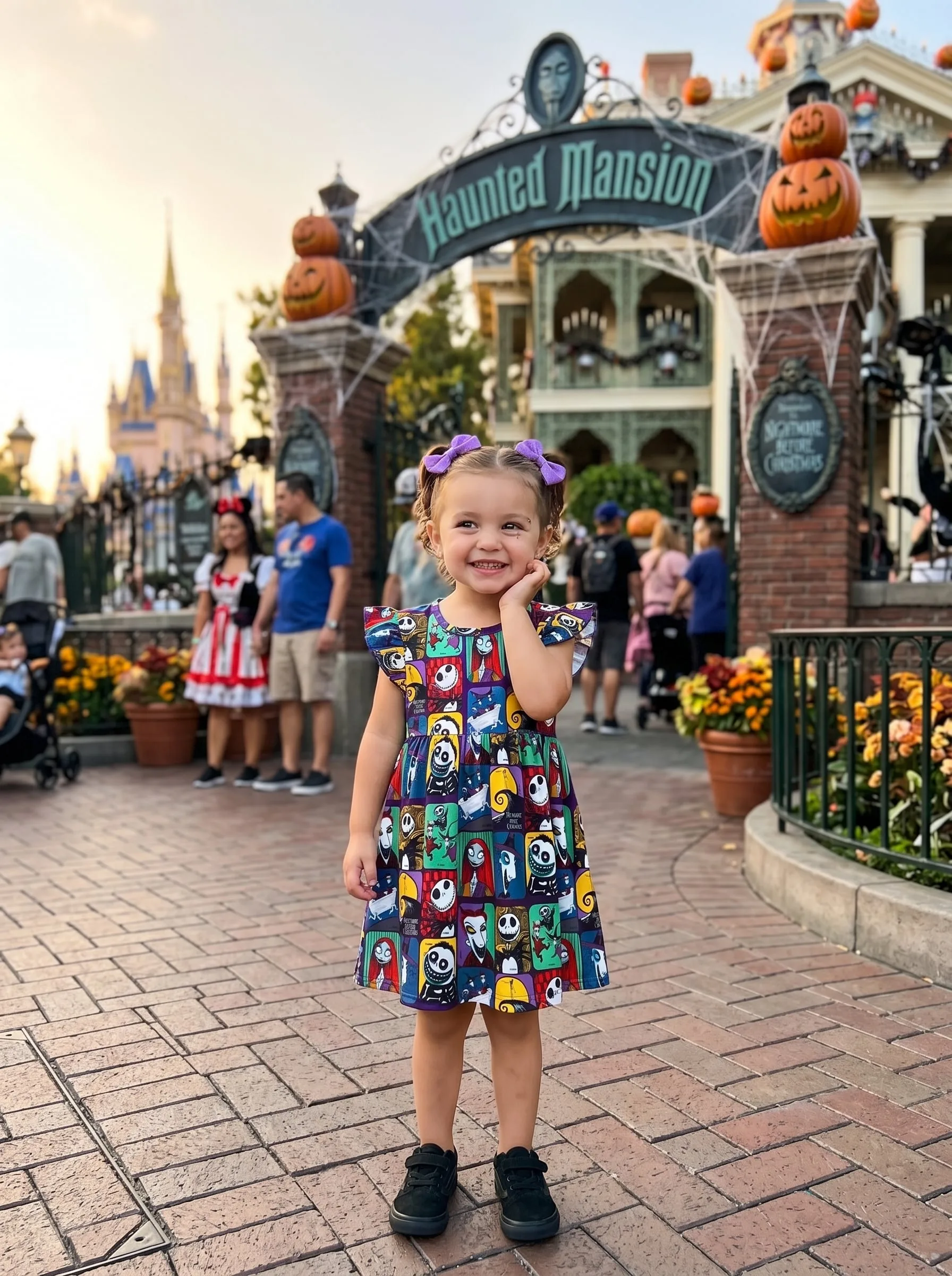 Nightmare Before Christmas Twirl Dress, Disney Halloween Outfit for Girls, Jack Skellington Dress - Image 2