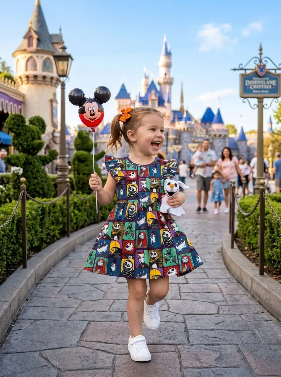 Nightmare Before Christmas Twirl Dress, Disney Halloween Outfit for Girls, Jack Skellington Dress - Image 4