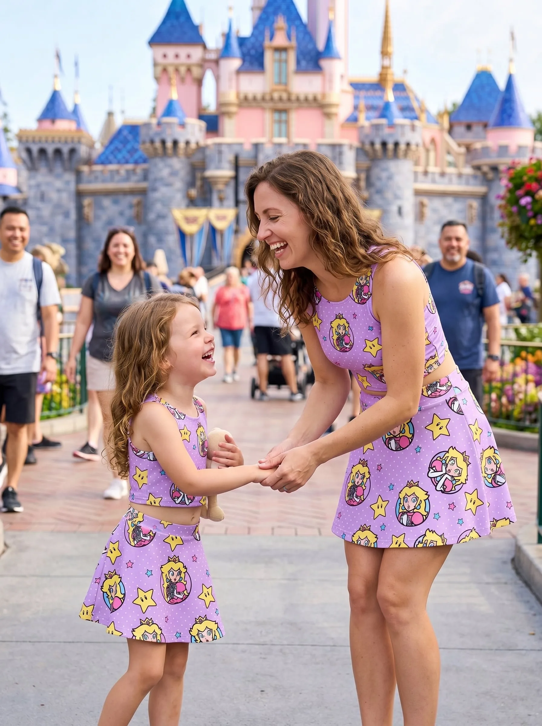 Princess Peach Matching Dress Set, Mom And Me Outfit, Super Mario Family Vacation Clothes - Image 5