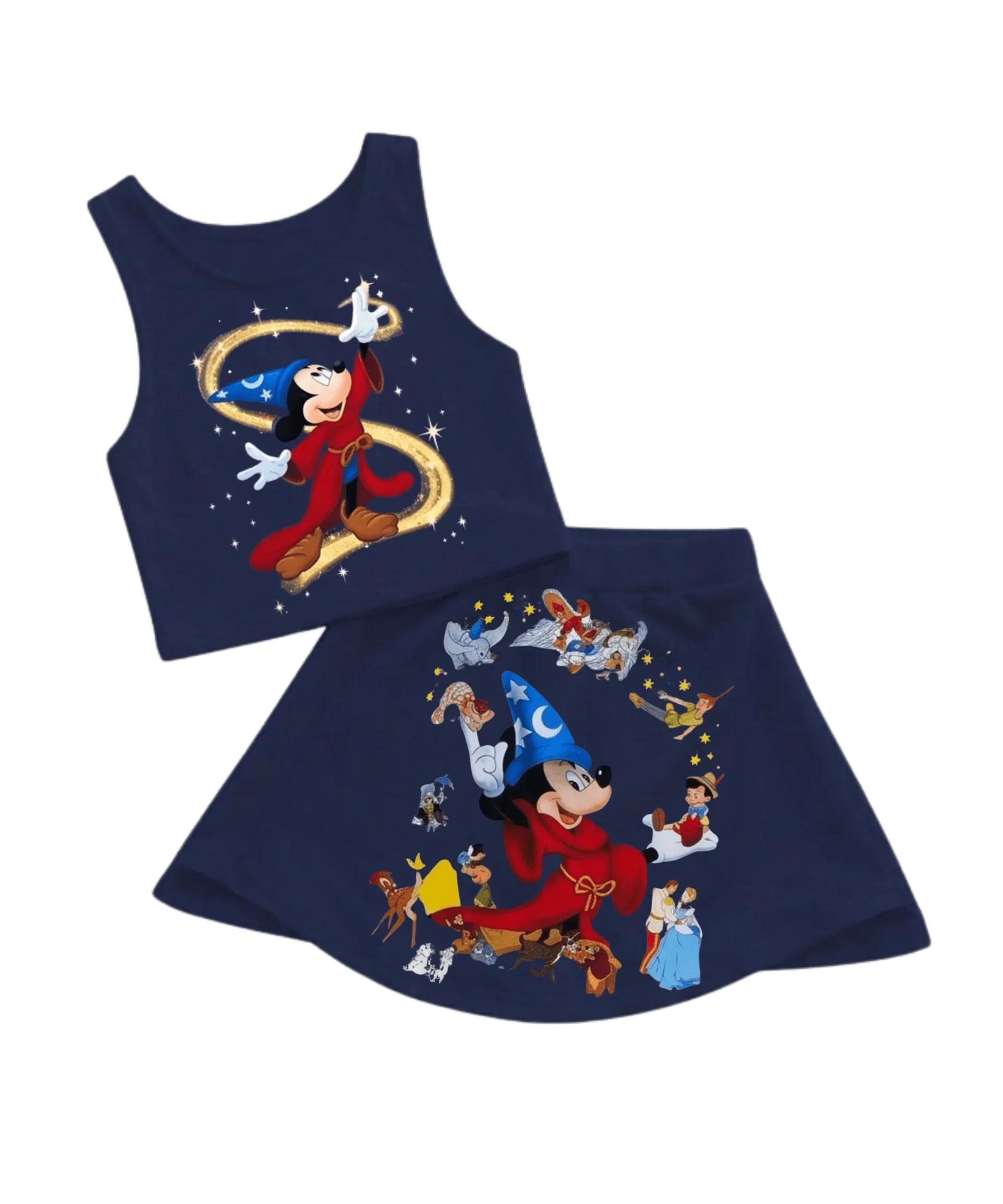 Sorcerer Mickey Matching Dress Set, Mom And Me Outfit, Disney Park Vacation Clothes