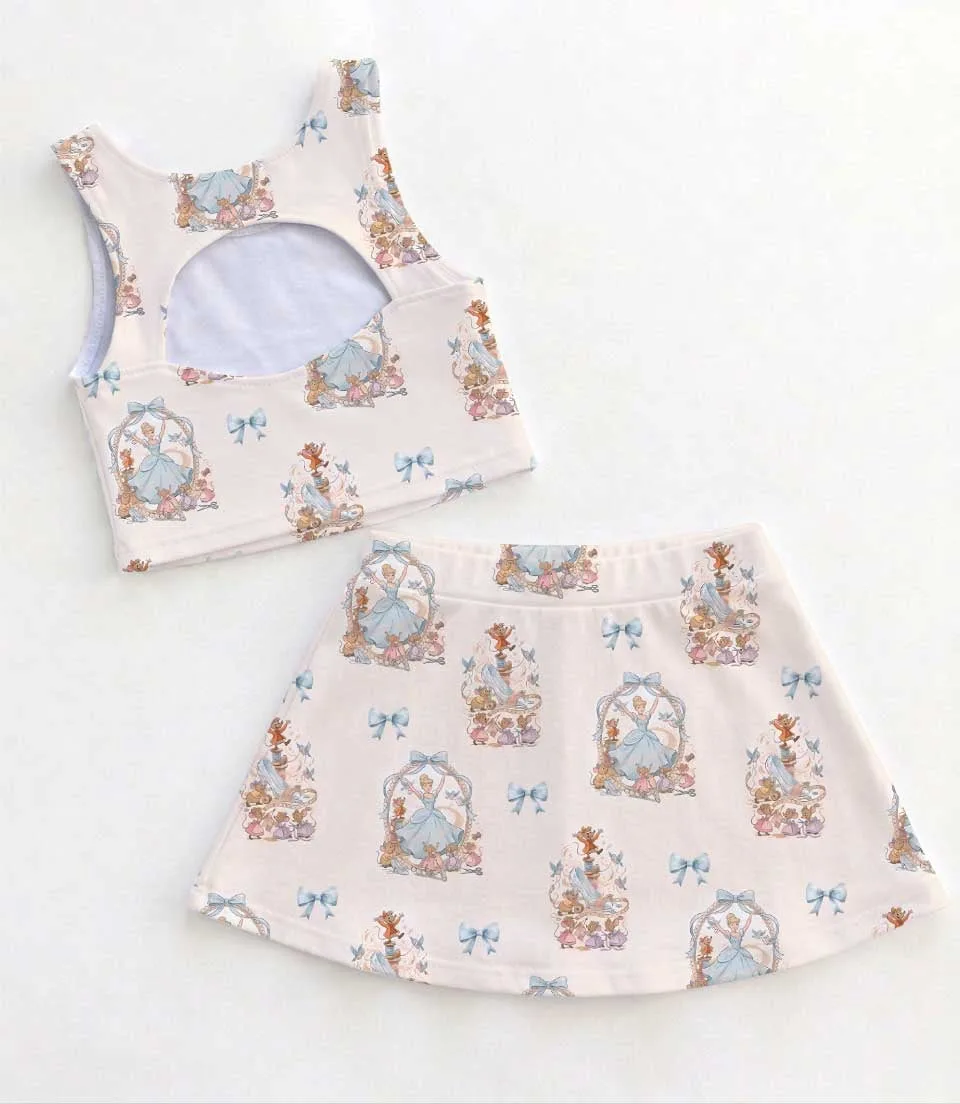 Disney Cinderella Princess Dress Set, Blue Fairy Tale Cinderella Family Matching Dress Set, Mom and Me Royal Vacation Outfit Costume - Image 2