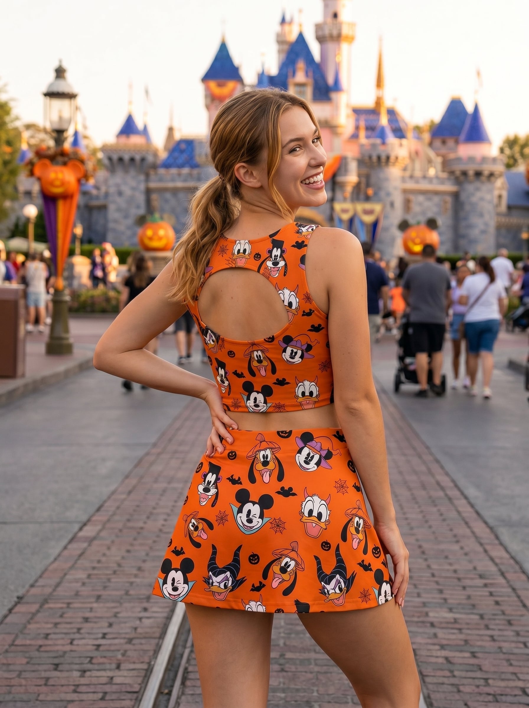 Halloween Mickey & Friends Set Dress, Mickey Minnie Matching Halloween Party Dress Disney Outfit Set - Image 5