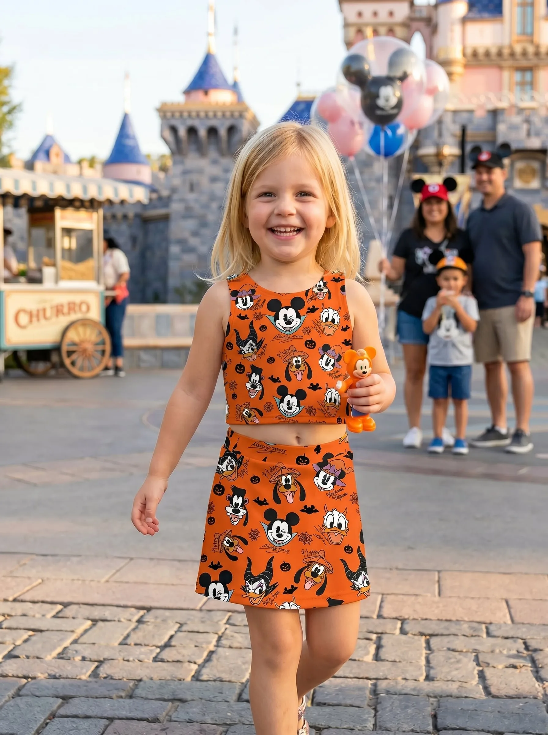 Halloween Mickey & Friends Set Dress, Mickey Minnie Matching Halloween Party Dress Disney Outfit Set - Image 2