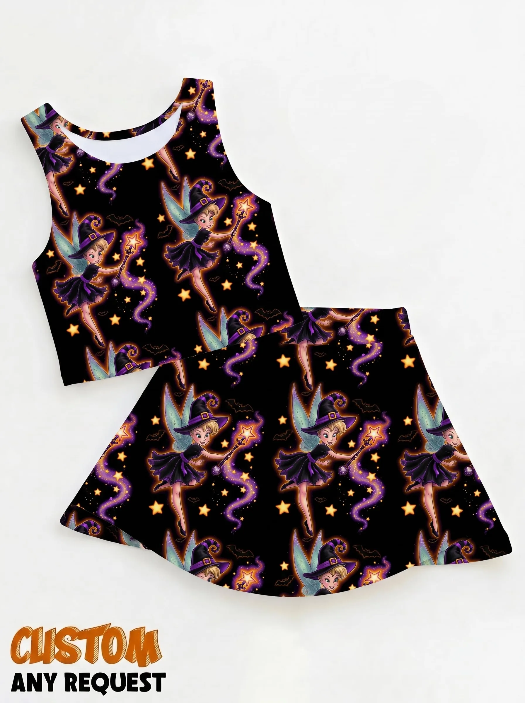 Tinker Bell Halloween Matching Dress Set, Mom And Me Outfit, Disney Halloween Vacation Clothes