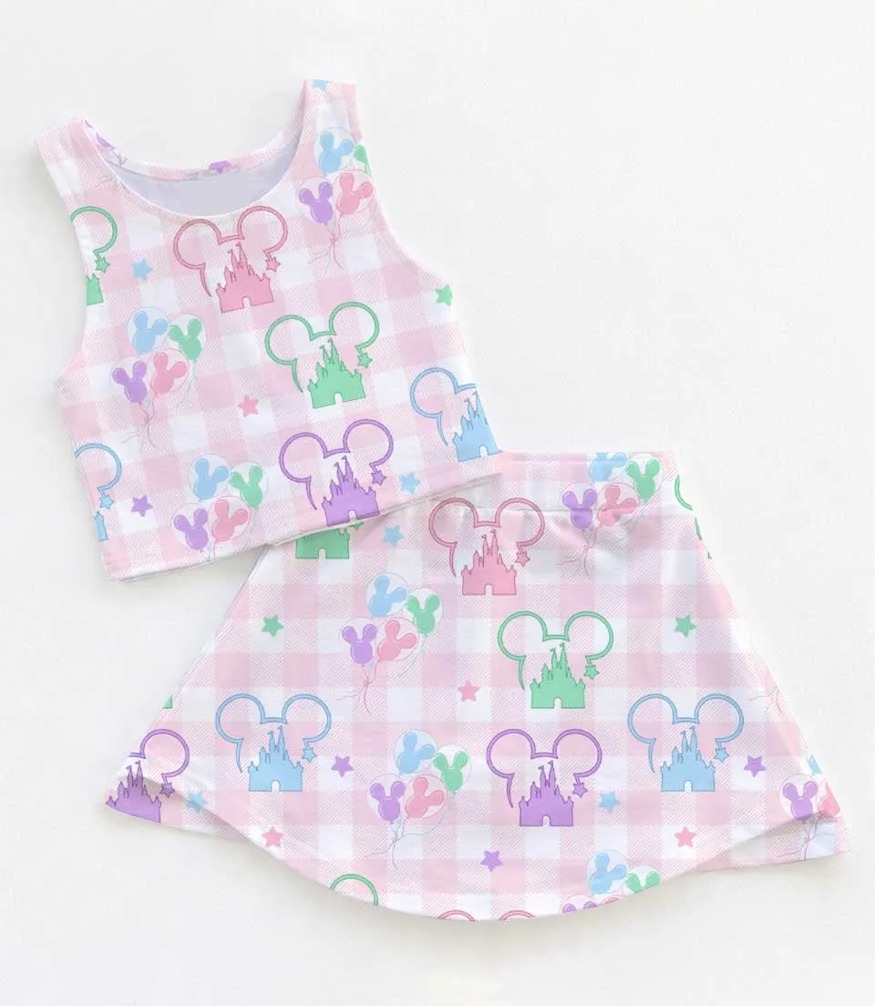 Pastel Mickey Silhouette Matching Mom and Me Dress Set, Disney Family Vacation Theme Park Outfit