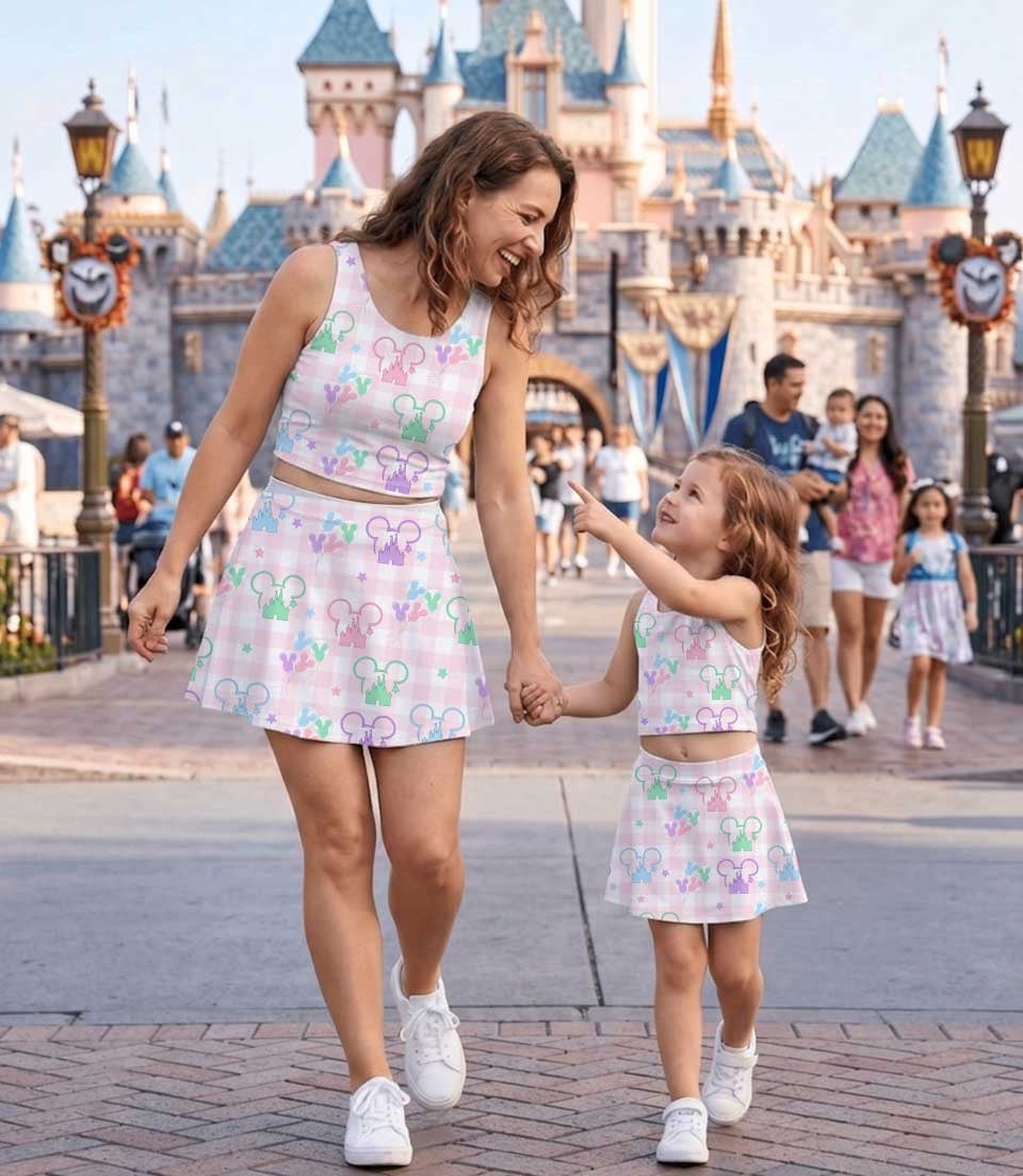 Pastel Mickey Silhouette Matching Mom and Me Dress Set, Disney Family Vacation Theme Park Outfit - Image 5