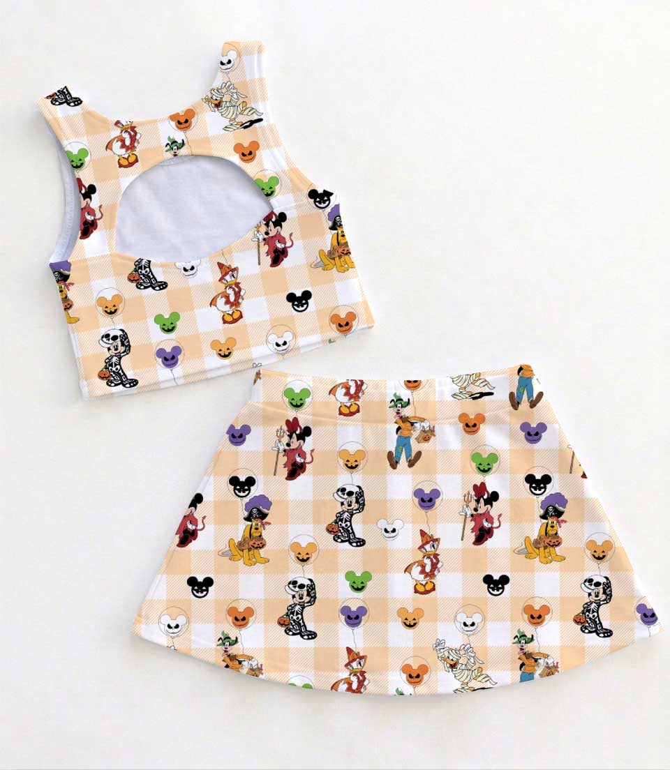 Disney Halloween Friends Plaid Matching Mom and Me Dress Set, Mickey and Pals Fall Family Vacation Outfit - Image 2