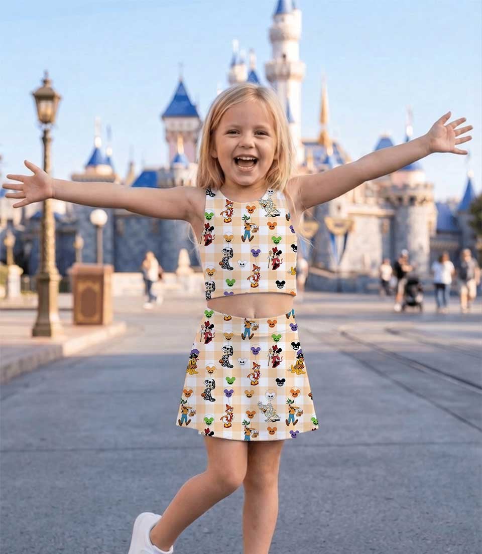 Disney Halloween Friends Plaid Matching Mom and Me Dress Set, Mickey and Pals Fall Family Vacation Outfit - Image 4