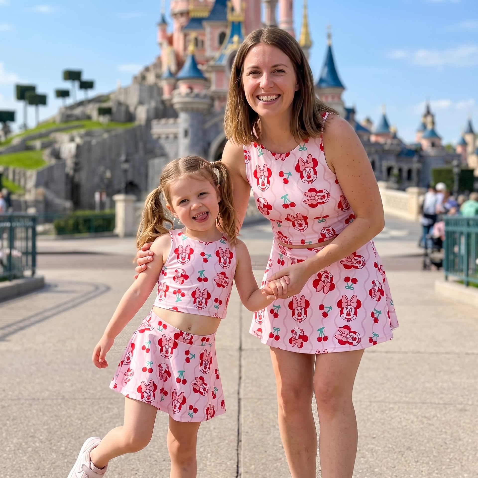 Cherry Minnie Matching Dress Set, Mom And Me Outfit, Disney Park Vacation Clothes - Image 4