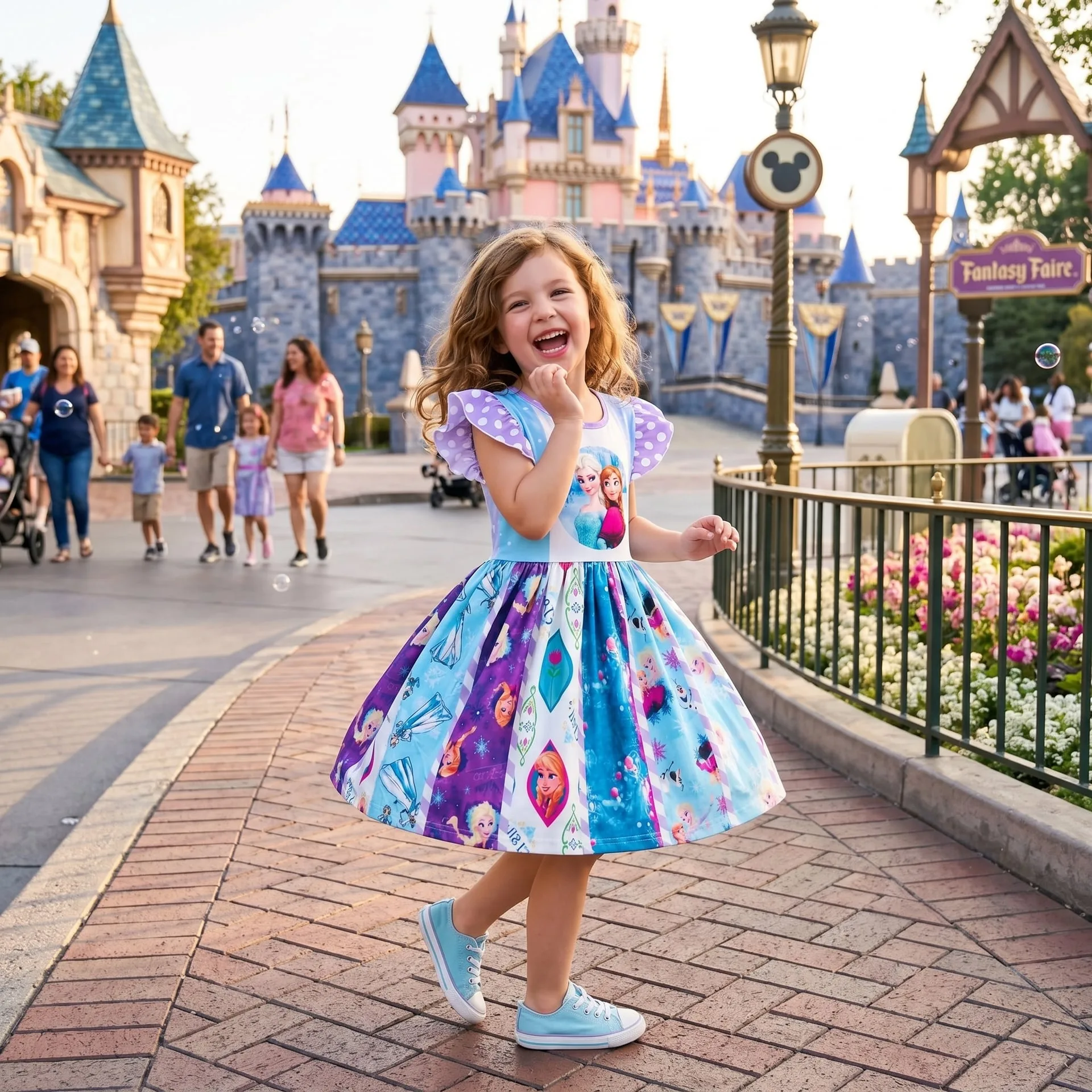 Frozen Twirl Dress, Disney Parks Outfit for Girls, Princess Elsa Anna Dress - Image 4