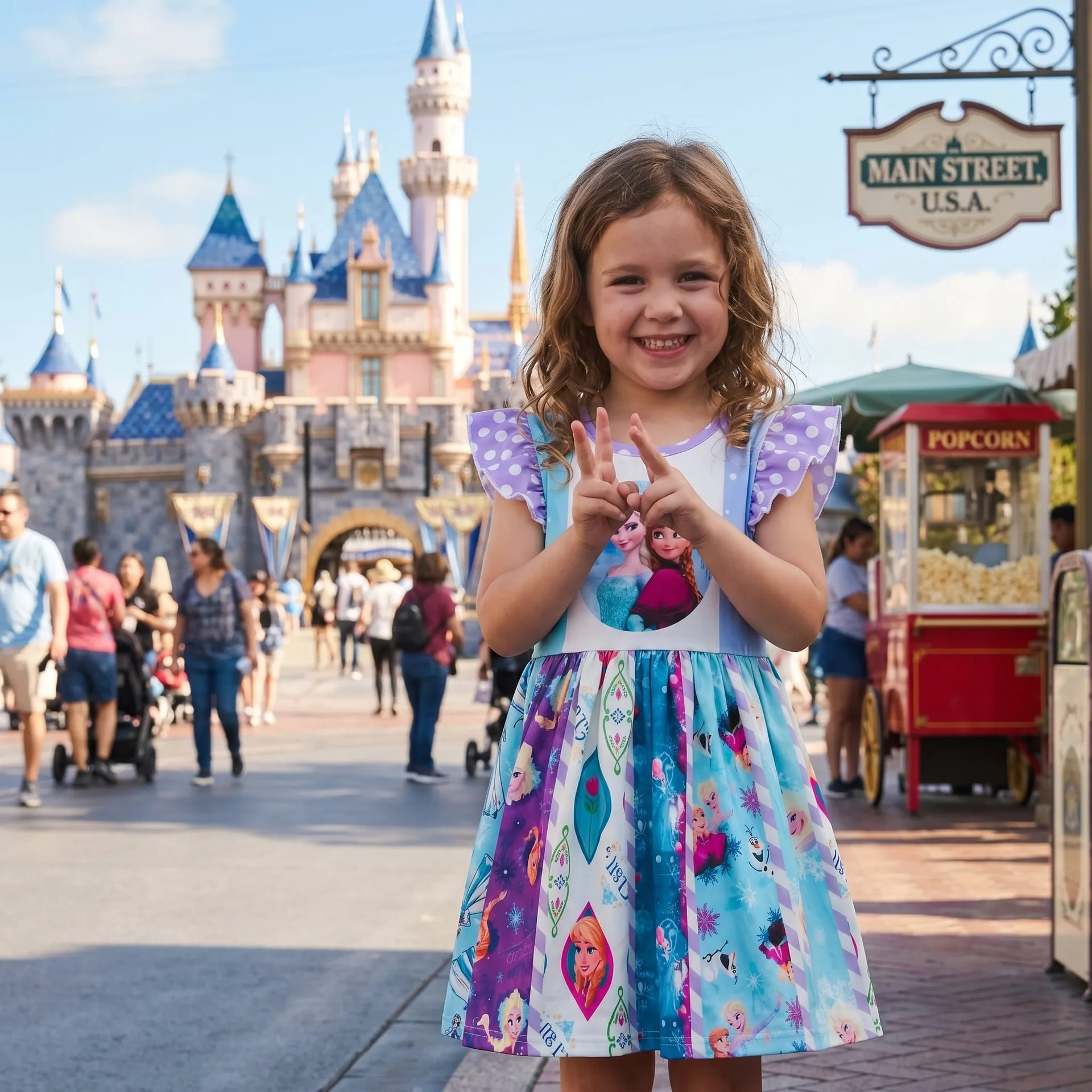 Frozen Twirl Dress, Disney Parks Outfit for Girls, Princess Elsa Anna Dress - Image 3