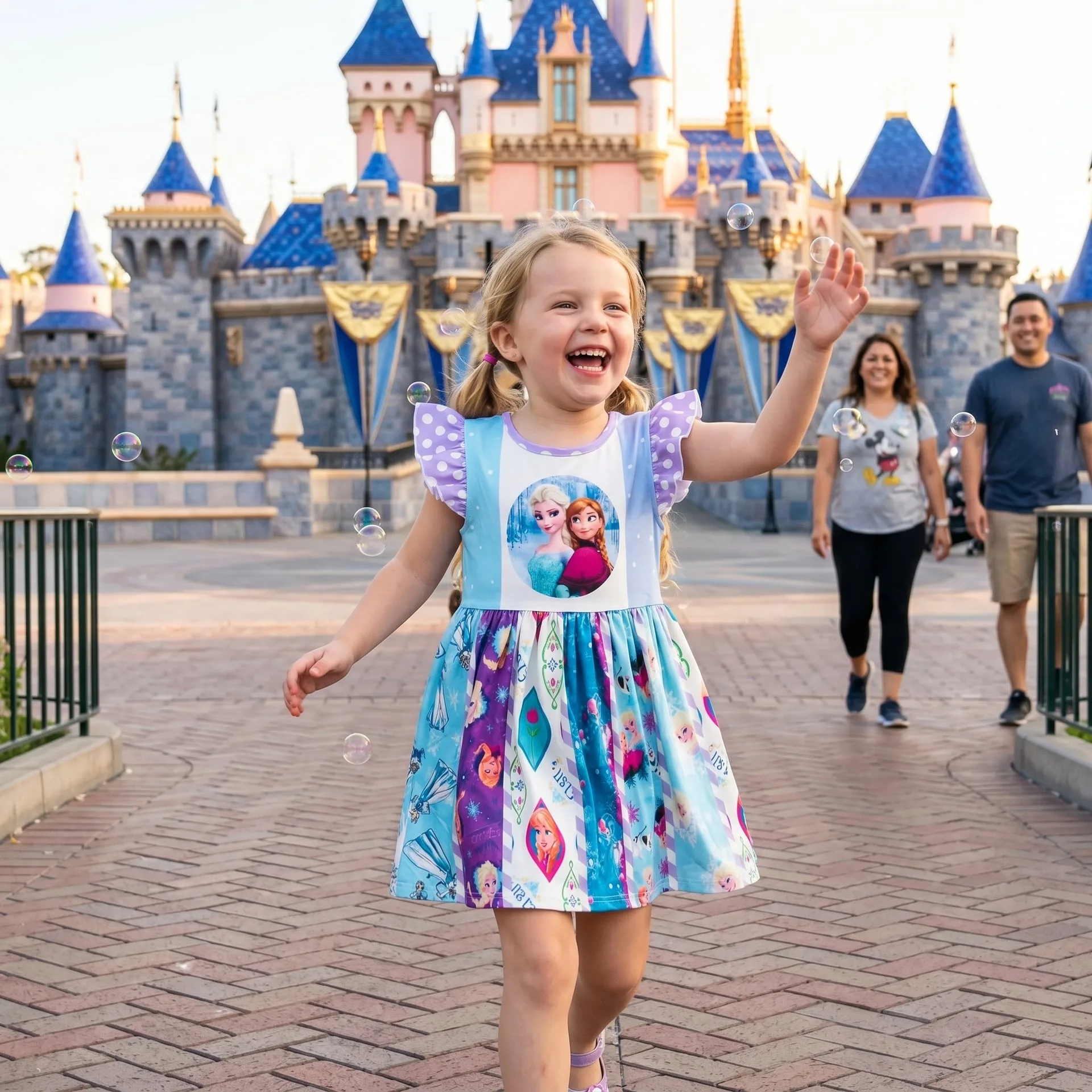 Frozen Twirl Dress, Disney Parks Outfit for Girls, Princess Elsa Anna Dress - Image 2