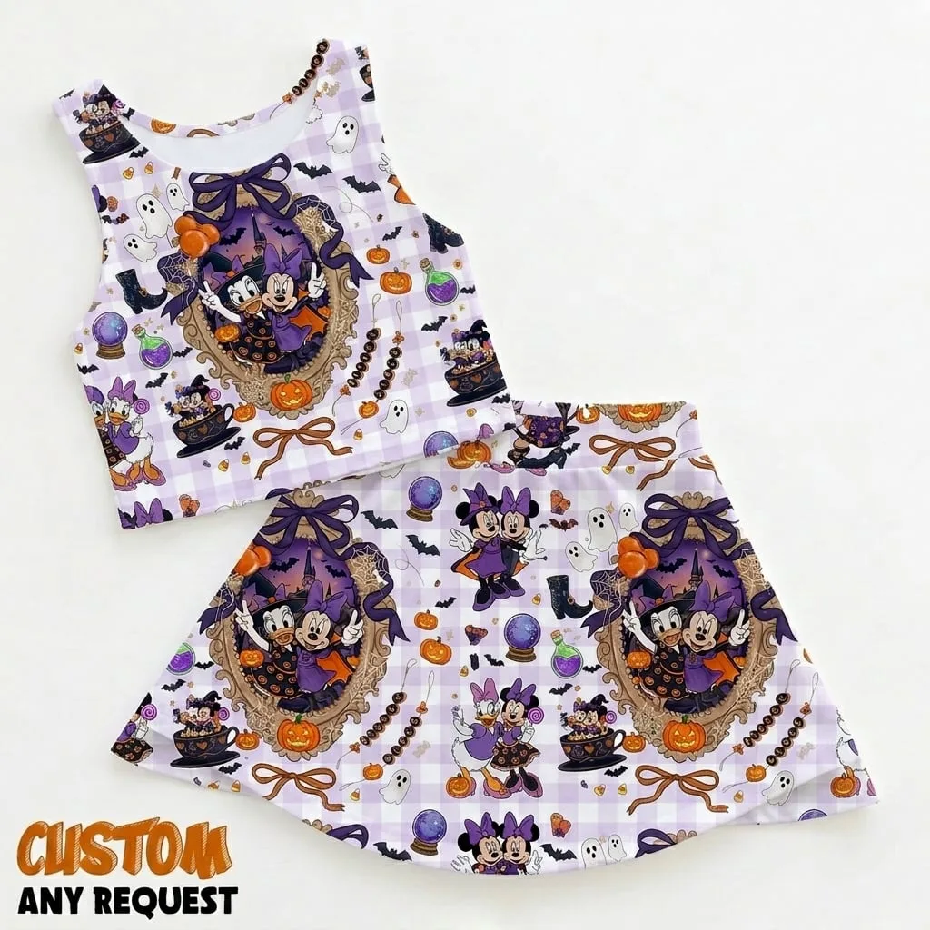 Halloween Mickey Matching Dress Set, Mom And Me Outfit, Disney Park Vacation Clothes