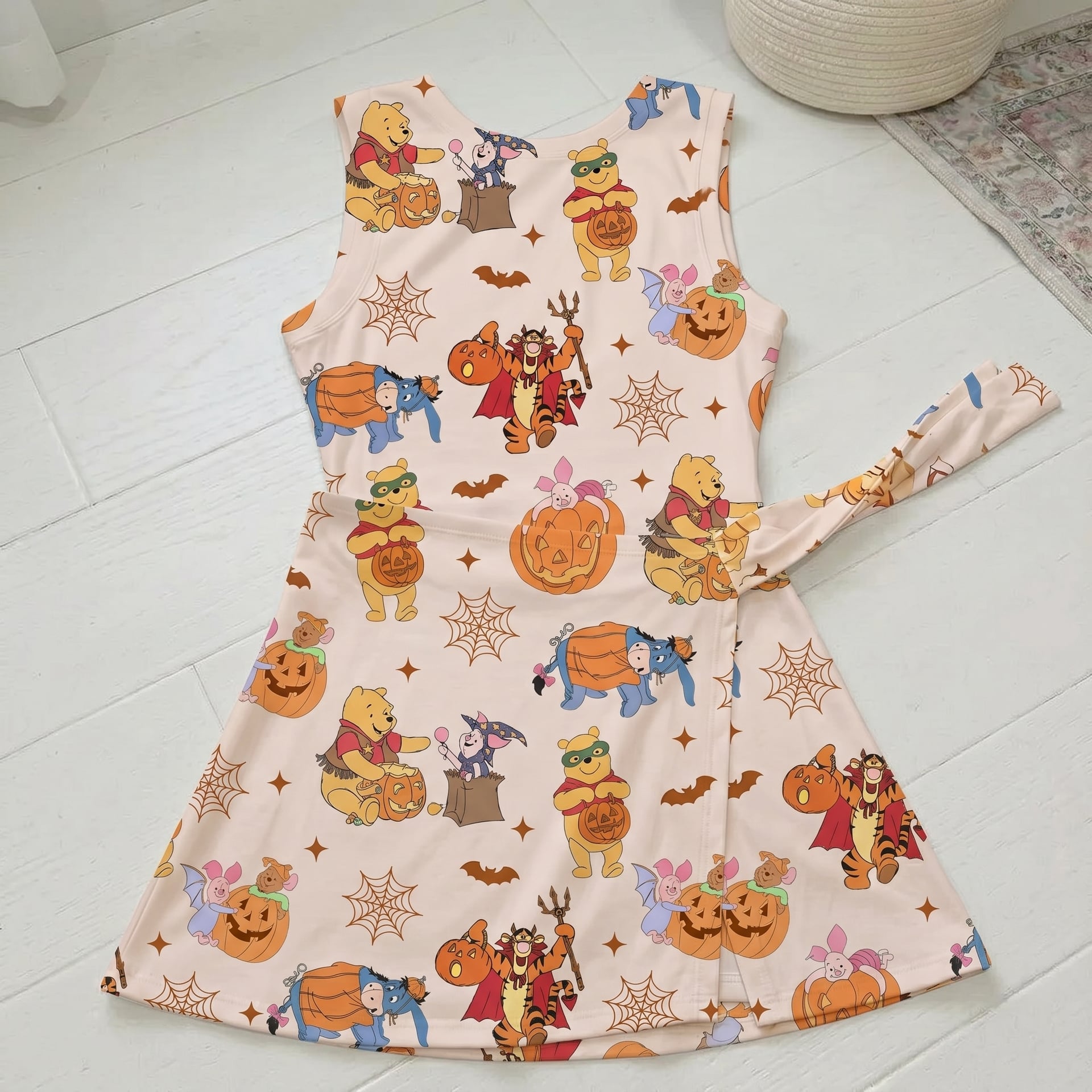 Winnie The Pooh Halloween Tennis Dress Skirt, Pooh Tigger Eeyore Disney Halloween Sport Skort Party Outfit - Image 6