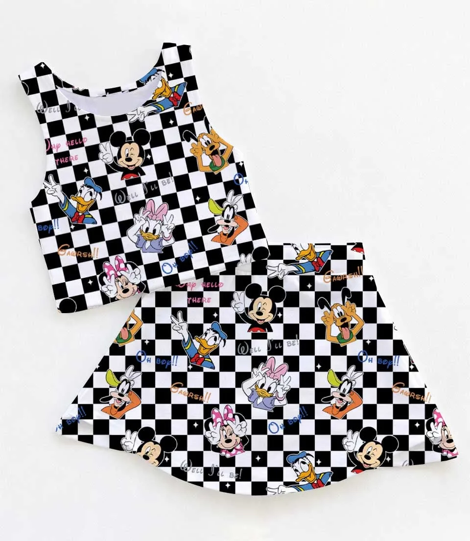 Mickey & Friends Mom and Me Matching Dress Set, Checkerboard Disney Family Outfit