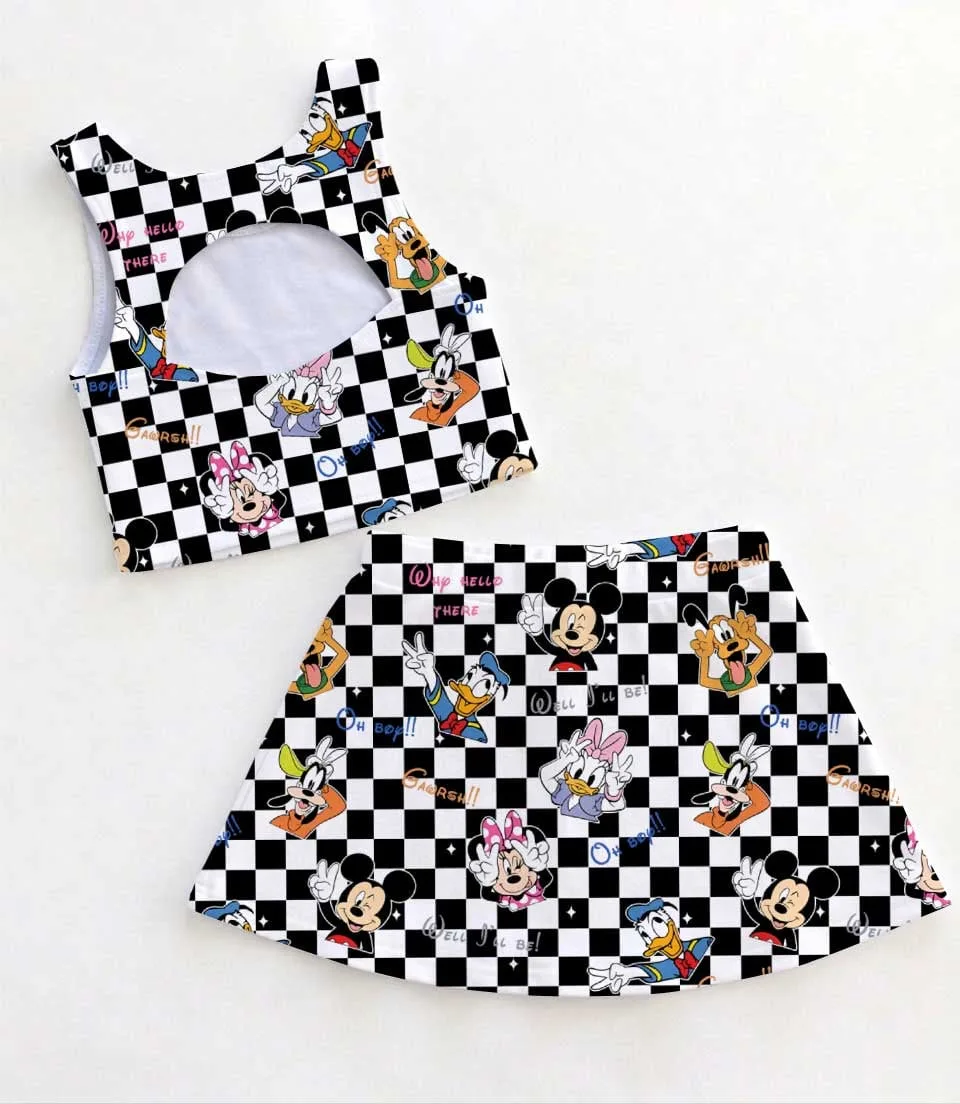 Mickey & Friends Mom and Me Matching Dress Set, Checkerboard Disney Family Outfit - Image 2