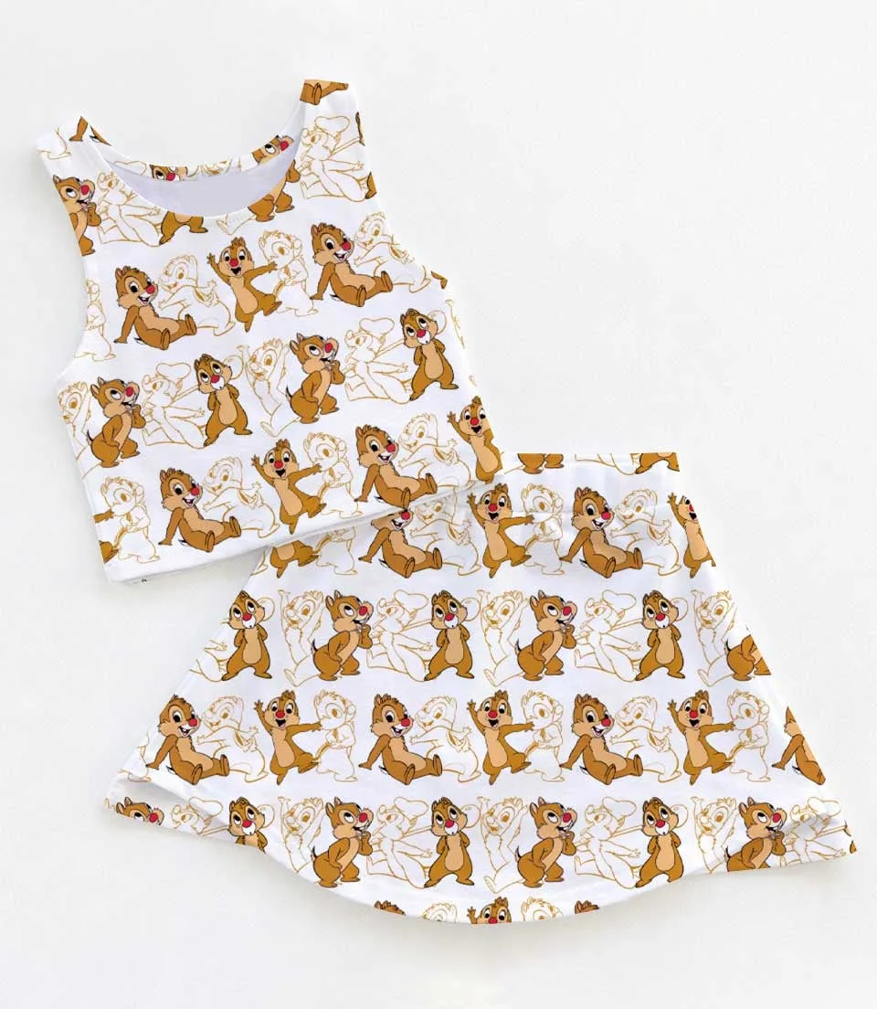 Disney Chip and Dale Matching Mom and Me Dress Set, Cute Chipmunk Family Vacation Outfit