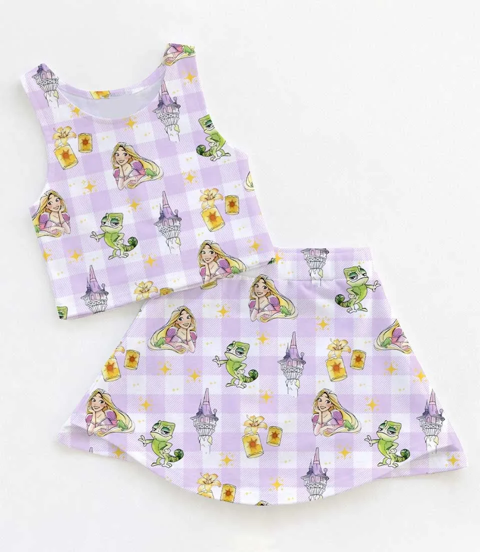 Disney Tangled Rapunzel Matching Mom and Me Dress Set, Pascal and Lantern Family Theme Park Vacation Outfit