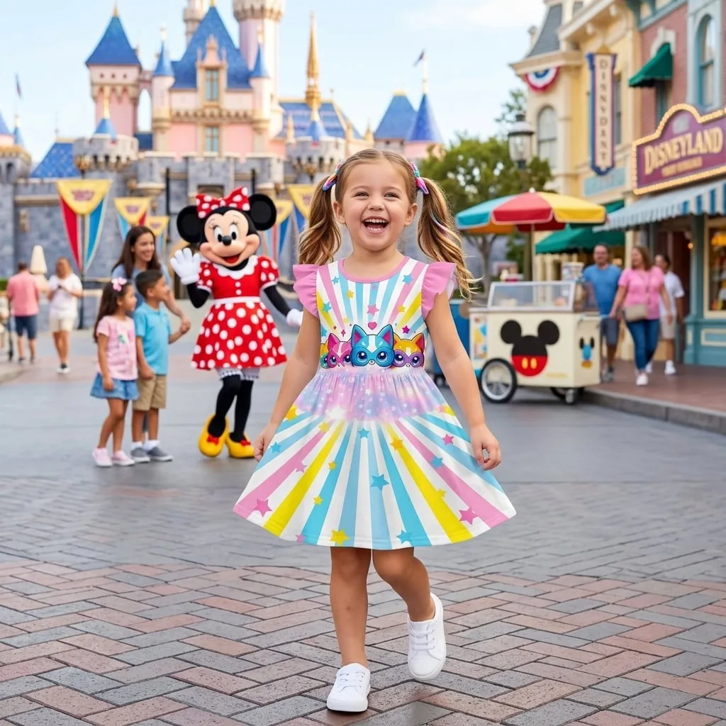 Superkitties Ruffle Dress, Ginny Bitsy Sparks Buddy Disney Kids Birthday Outfit Disneyland Vacation Party Dress - Image 2
