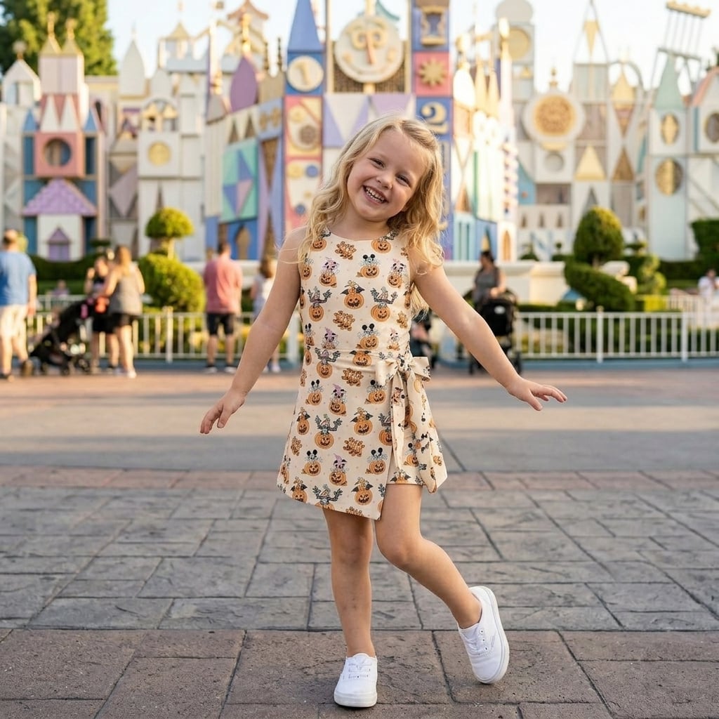Disney Halloween Mickey Minnie Goofy Pumpkin Tennis Dress, Sleeveless Kids Adult Outfit Spooky Halloween Tennis Dress - Image 3