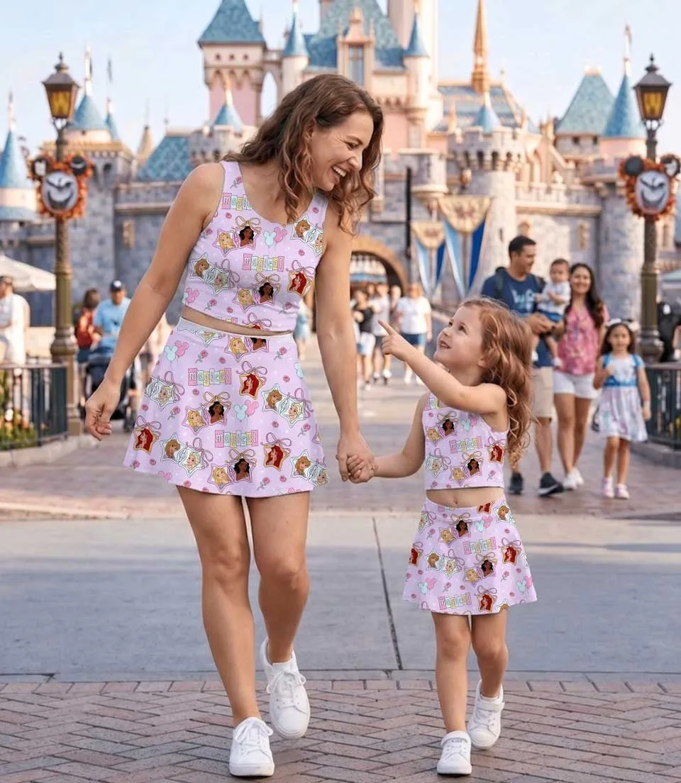 Disney Princess Magical Mom and Me Matching Dress Set, Pink Fairytale Birthday Family Outfit - Image 6