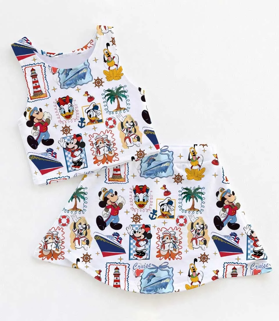 Disney Cruise Family Matching Dress Set, Mickey Mouse Nautical Mom and Me Dress Set, Vacation Outfit