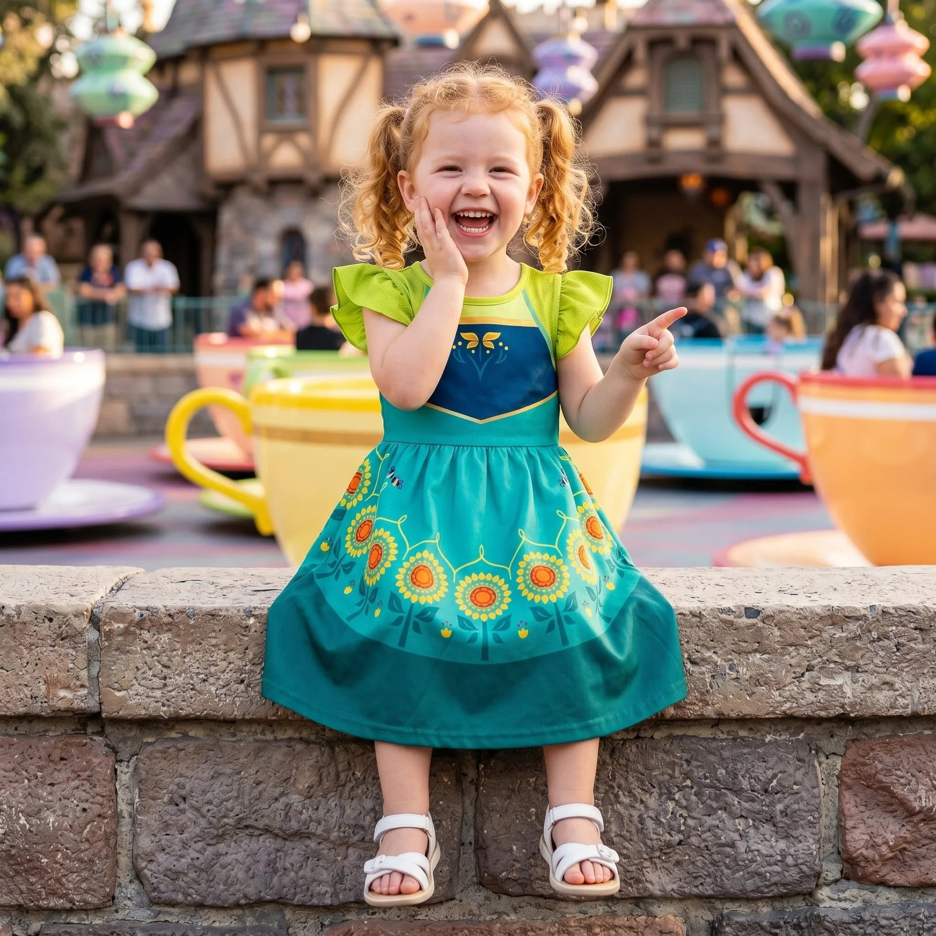 Girls Disney Frozen Elsa Anna Coronation Princess Ruffle Dress, Family Matching Outfit - Image 4
