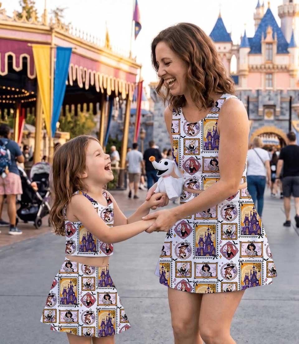 Disney Villains Mom and Me Matching Dress Set, Gothic Princess Halloween Family Outfit, Spooky Theme Park Wear - Image 3