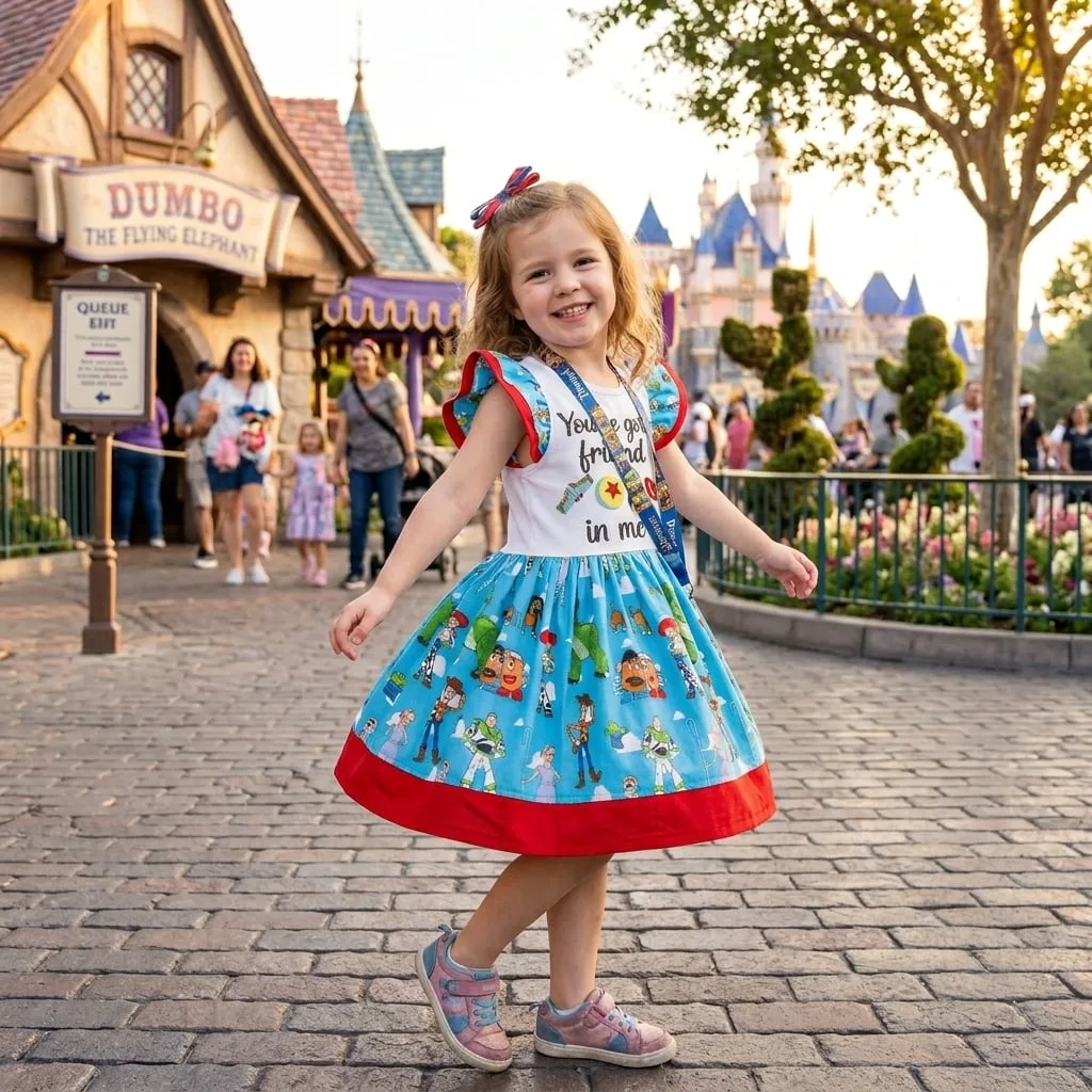 Disney Pixar Toy Story Woody Buzz Lightyear Skater Dress, Family Matching Outfit - Image 5