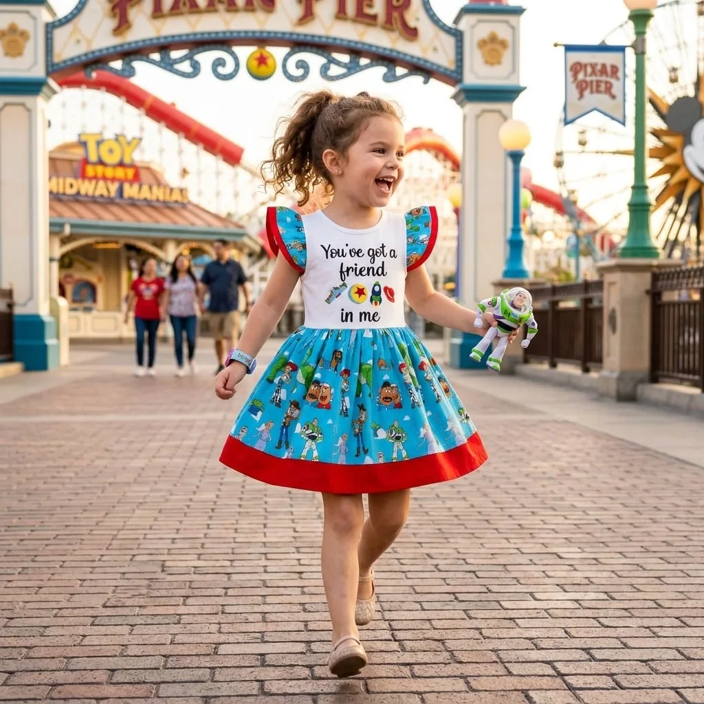 Disney Pixar Toy Story Woody Buzz Lightyear Skater Dress, Family Matching Outfit - Image 3