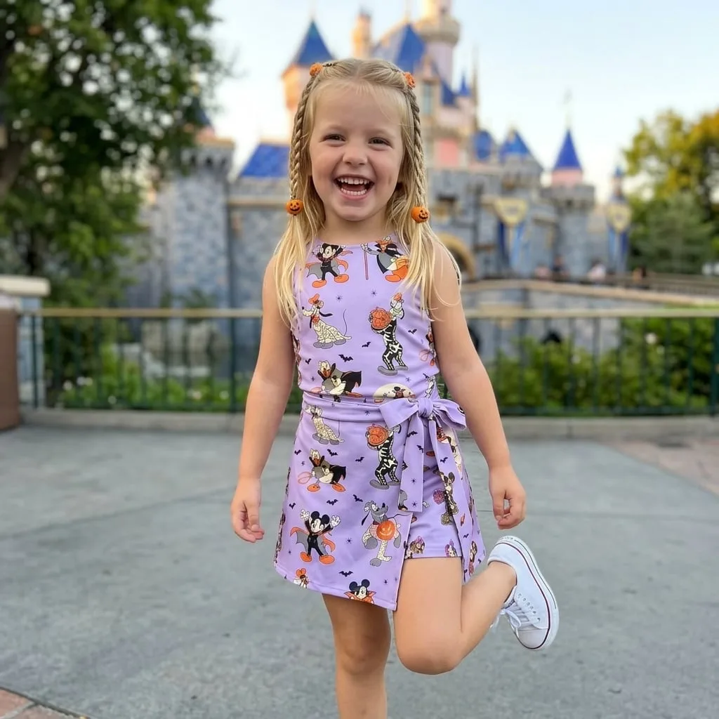 Mickey And Friends Halloween Tennis Dress Skirt, Disney Halloween Park Vacation Outfit, Mickey Halloween Skort Dress - Image 3