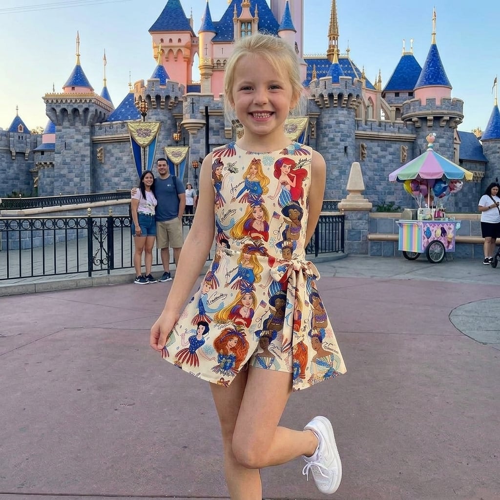 Disney Princess Patriotic 4th Of July Tennis Dress, Mama Mini Family Matching Dress - Image 2