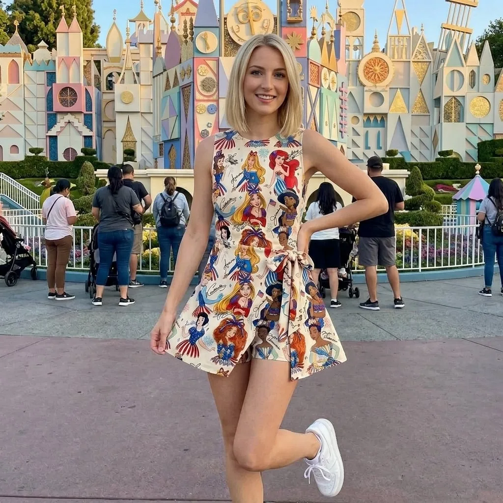 Disney Princess Patriotic 4th Of July Tennis Dress, Mama Mini Family Matching Dress - Image 5