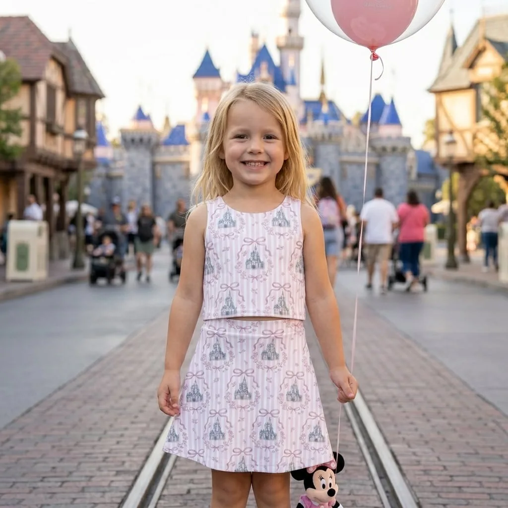 Princess Castle Dress Set, Disney Park Vacation Outfit, Coquette Bow Family Matching Clothes - Image 2