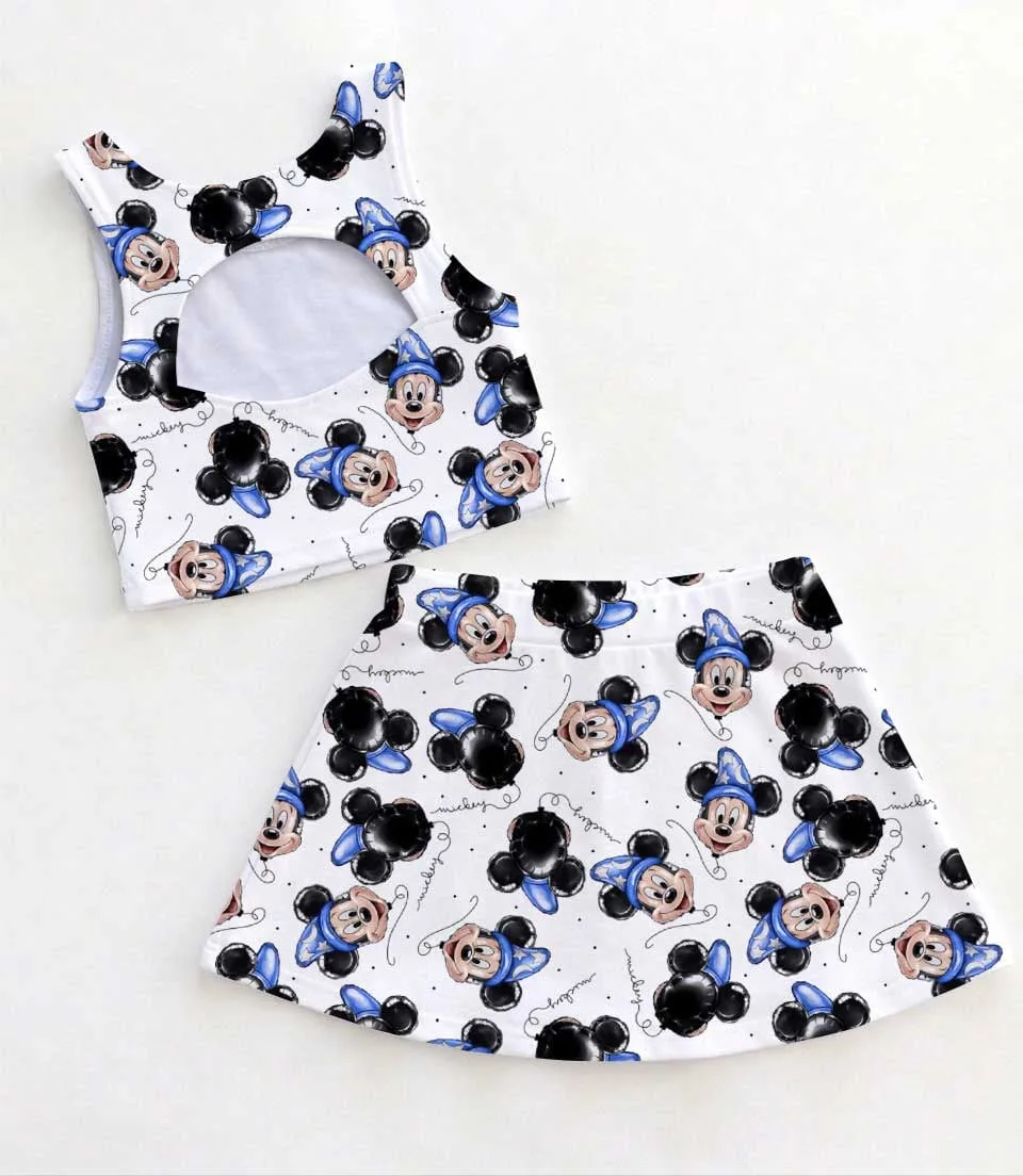 Disney Fantasia Mickey Mouse Family Matching Dress Set, Sorcerer Mickey Magic Hat Two Piece Dress Set, Halloween Cute Mom and Me Outfit Costume - Image 2