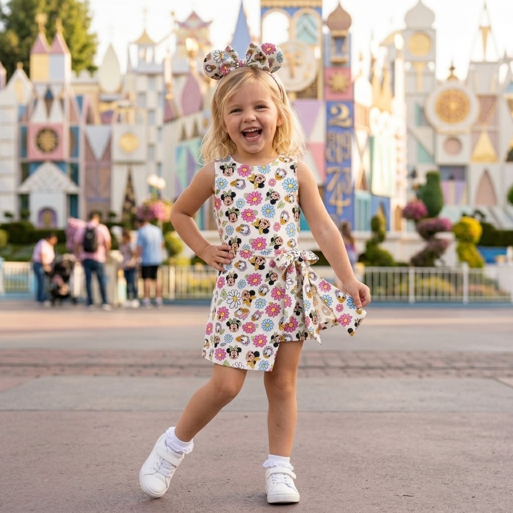 Mickey & Friends Floral Tennis Dress Skirt, Disney Park Vacation Outfit, Disney Skort Dress - Image 2