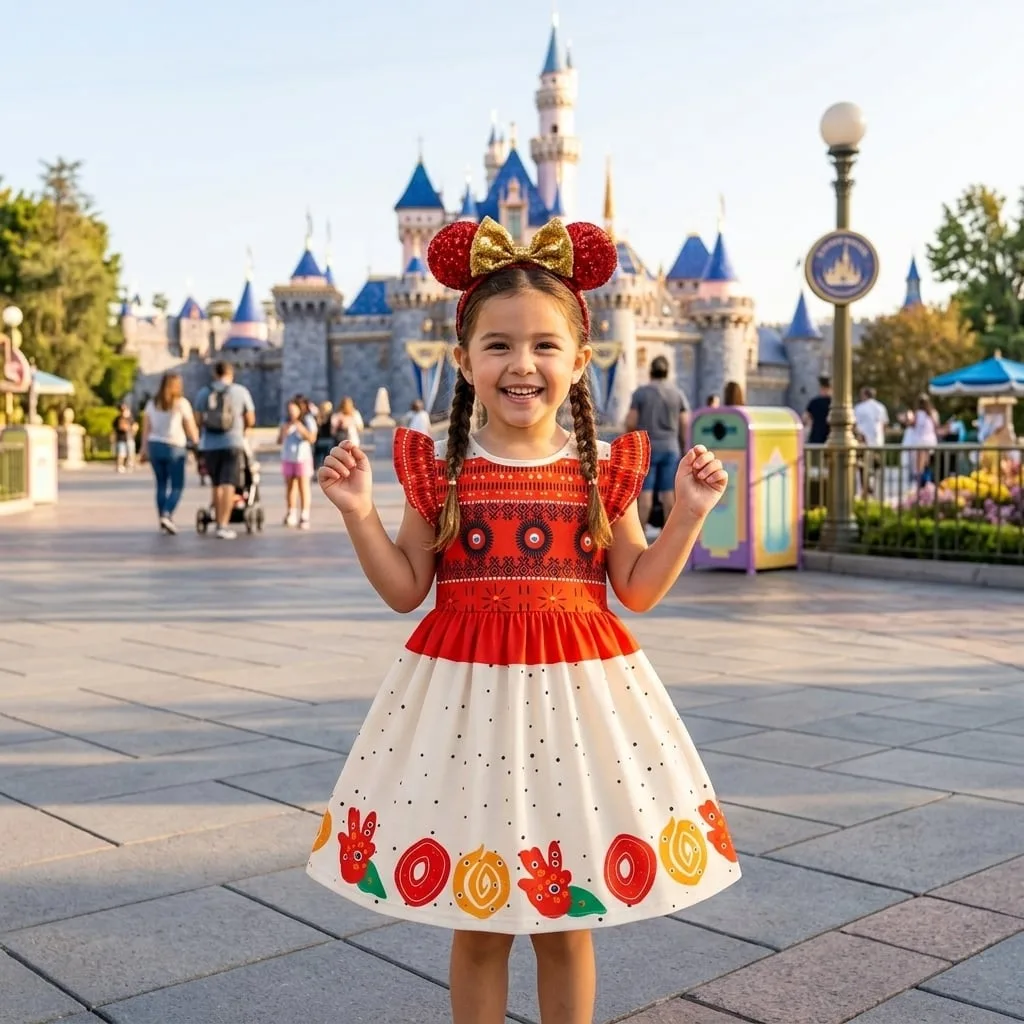 Disney Moana Costume Dress, Mama Mini Family Matching Ruffle Dress - Image 2