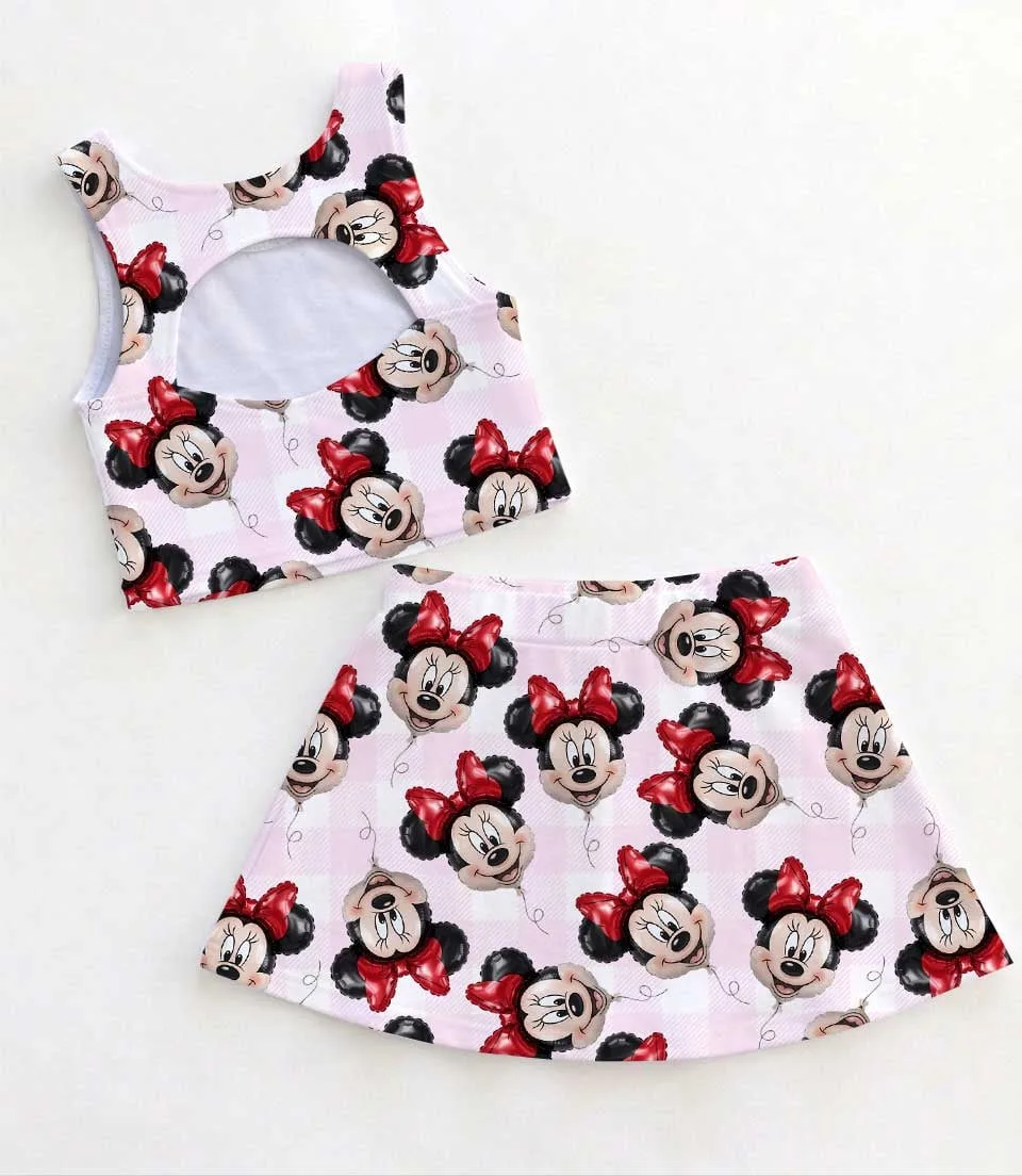 Disney Minnie Mouse Gingham Pink Dress Set, Minnie Mouse Family Matching Dress Set, Mom and Me Outfit Vacation Costume - Image 2