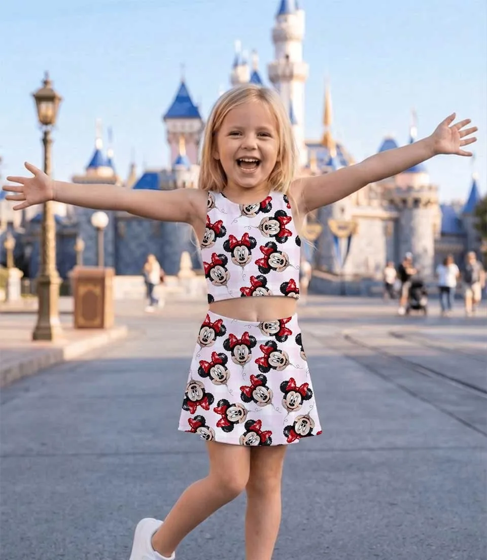 Disney Minnie Mouse Gingham Pink Dress Set, Minnie Mouse Family Matching Dress Set, Mom and Me Outfit Vacation Costume - Image 5