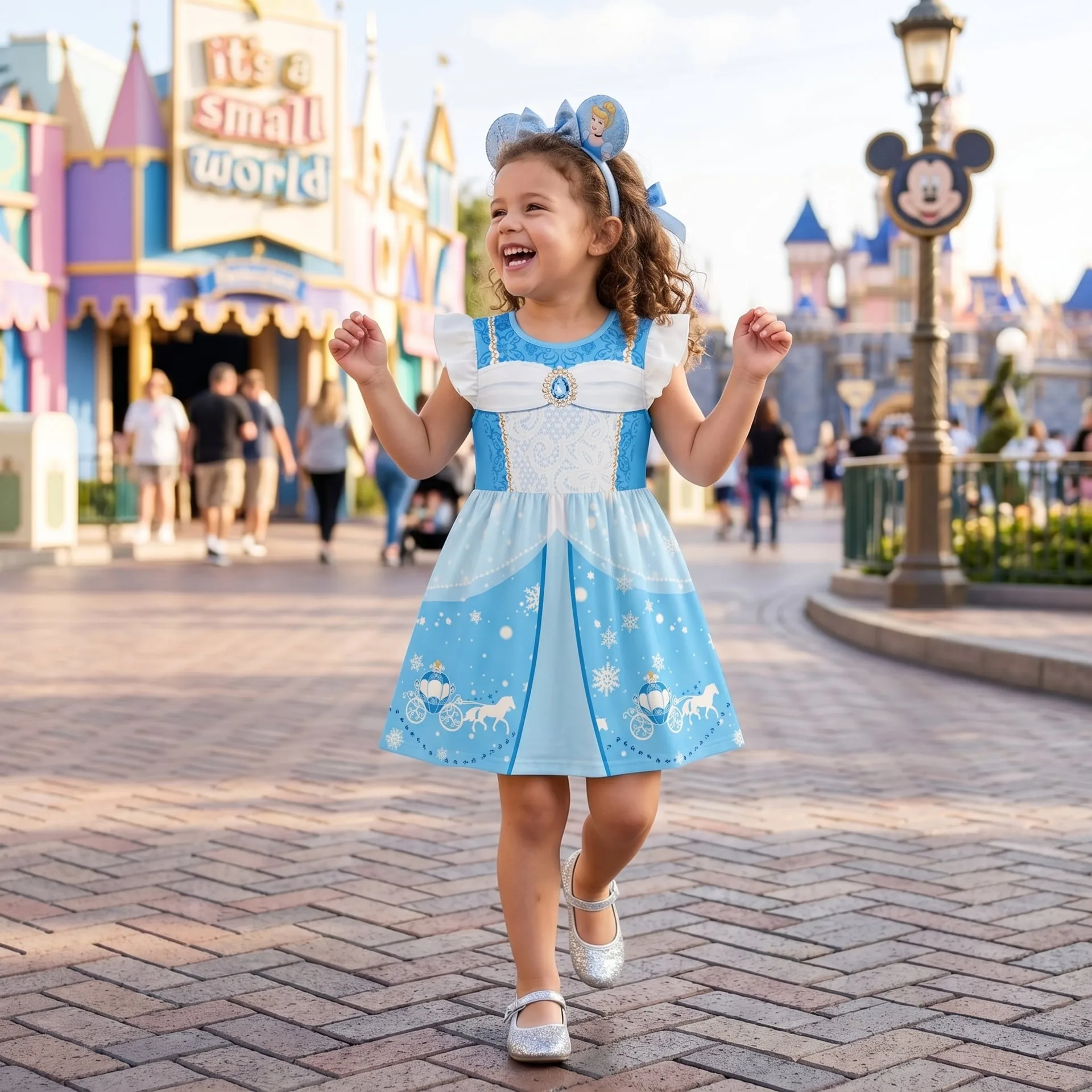 Girls Disney Cinderella Ruffle Princess Dress, Family Matching Outfit - Image 4