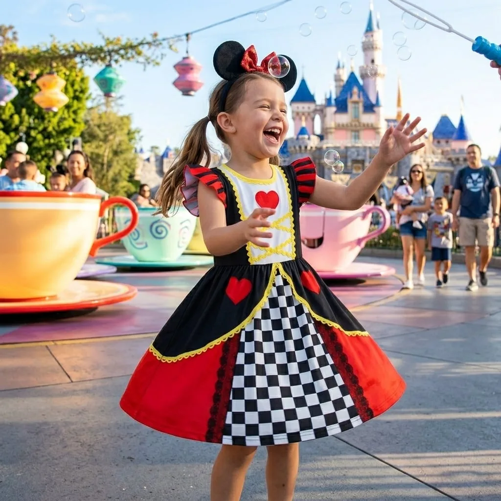 Queen of Hearts Twirl Dress, Disney Parks Outfit for Girls, Alice in Wonderland Dress - Image 4