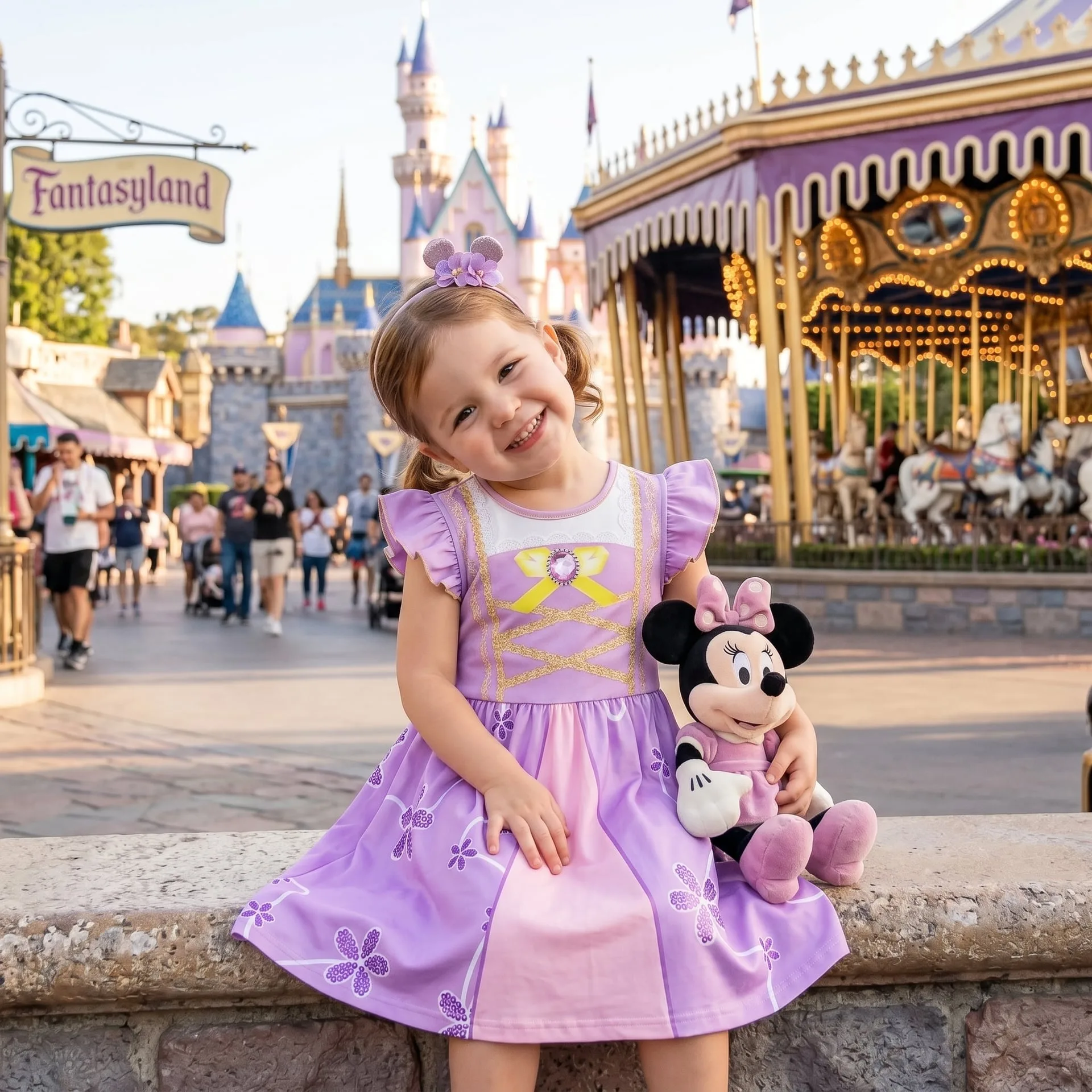 Rapunzel Tangled Princess Dress Set Disney Birthday Outfit, Magical Kingdom Princess Vacation Sundress - Image 5