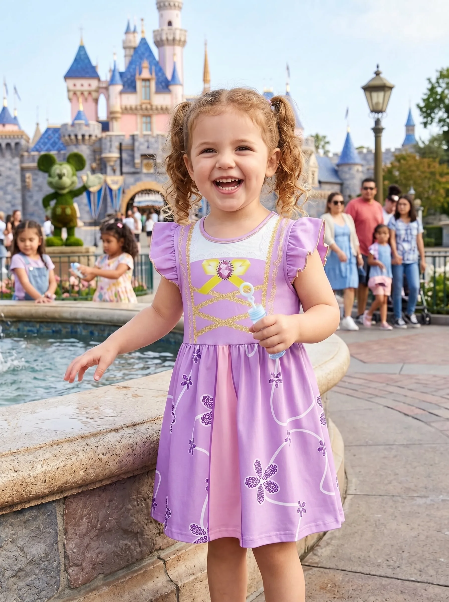Rapunzel Tangled Princess Dress Set Disney Birthday Outfit, Magical Kingdom Princess Vacation Sundress - Image 3
