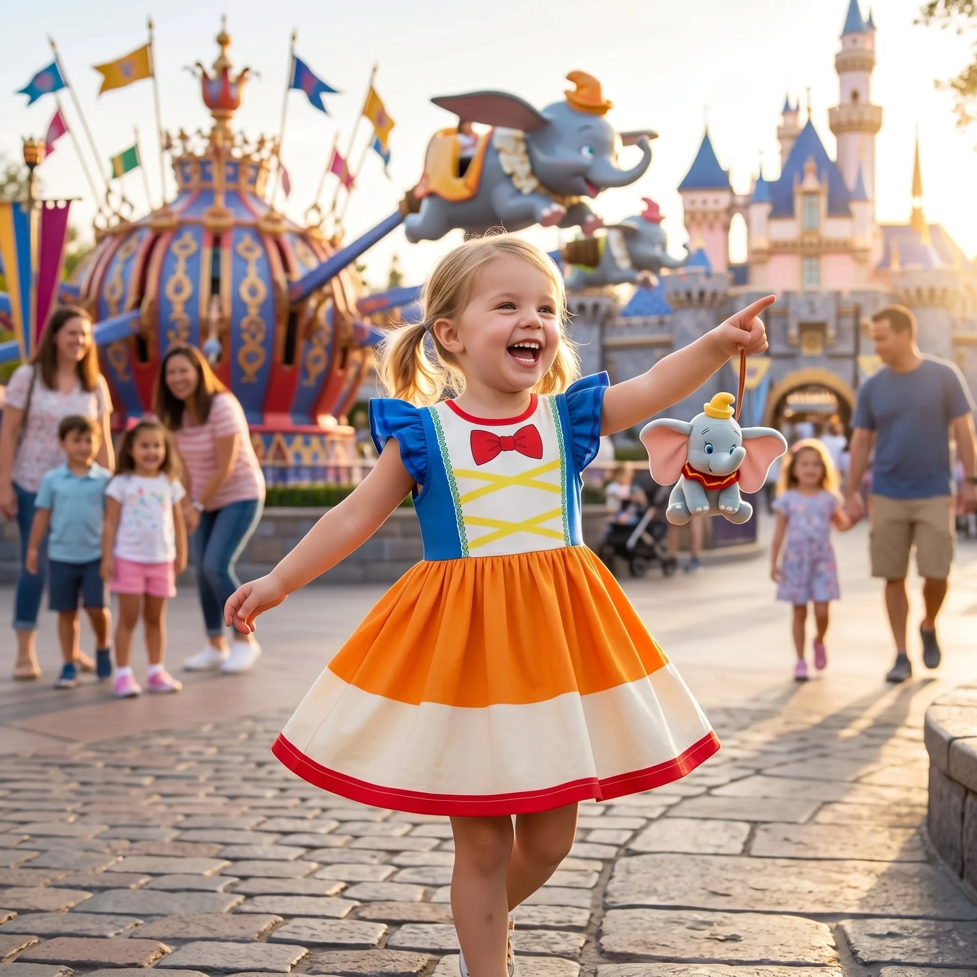 Dumbo Candy Corn Twirl Dress, Disney Parks Outfit for Girls, Dumbo Halloween Dress - Image 2