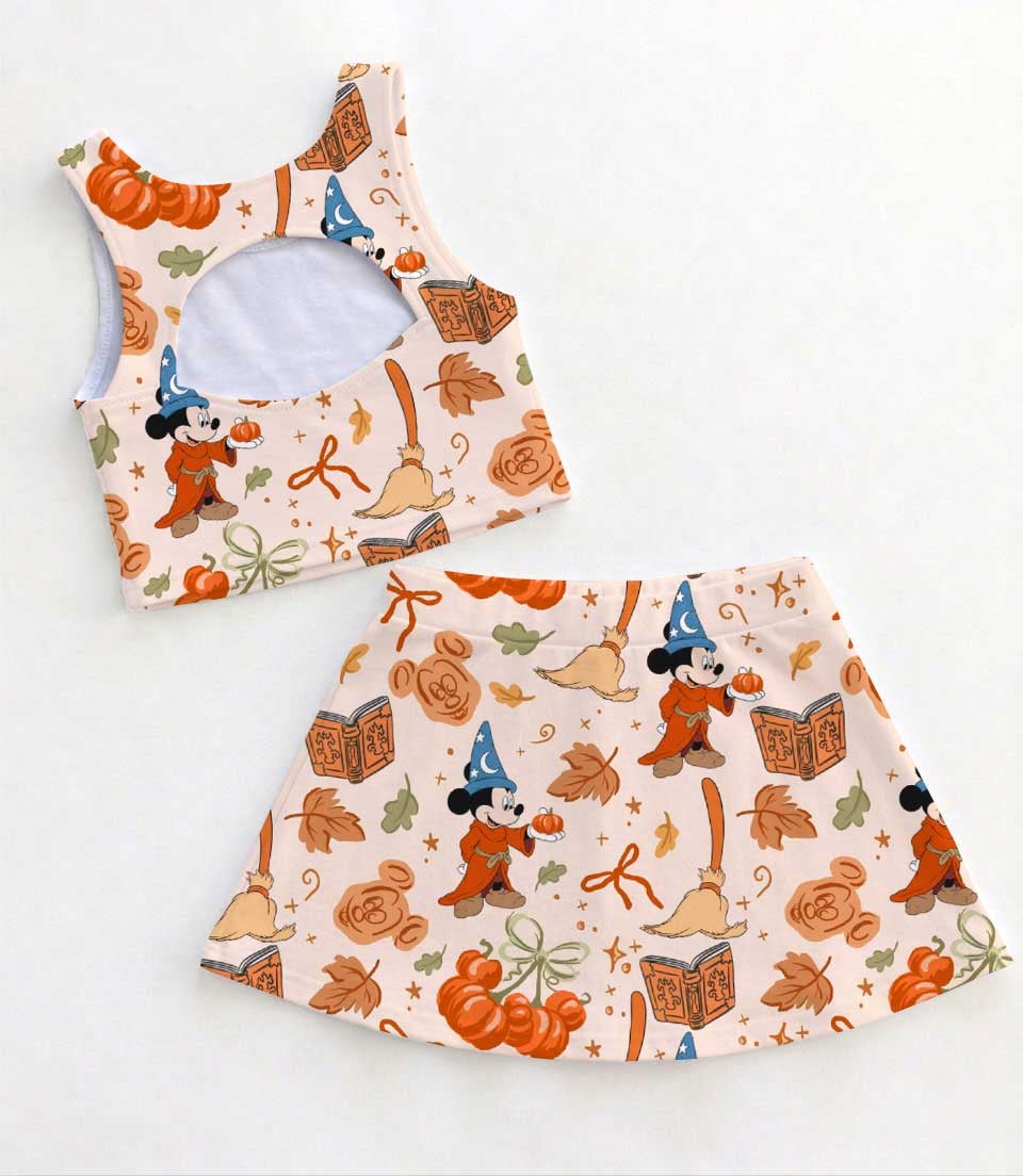 Disney Mickey Mouse Halloween Pumpkin Dress Set, Mickey Mouse Fall Gingham Family Matching Dress Set, Mom and Me Autumn Vacation Outfit Costume - Image 2