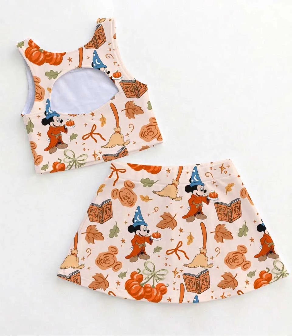 Disney Mickey Mouse Halloween Pumpkin Dress Set, Mickey Mouse Fall Gingham Family Matching Dress Set, Mom and Me Autumn Vacation Outfit Costume - Image 2