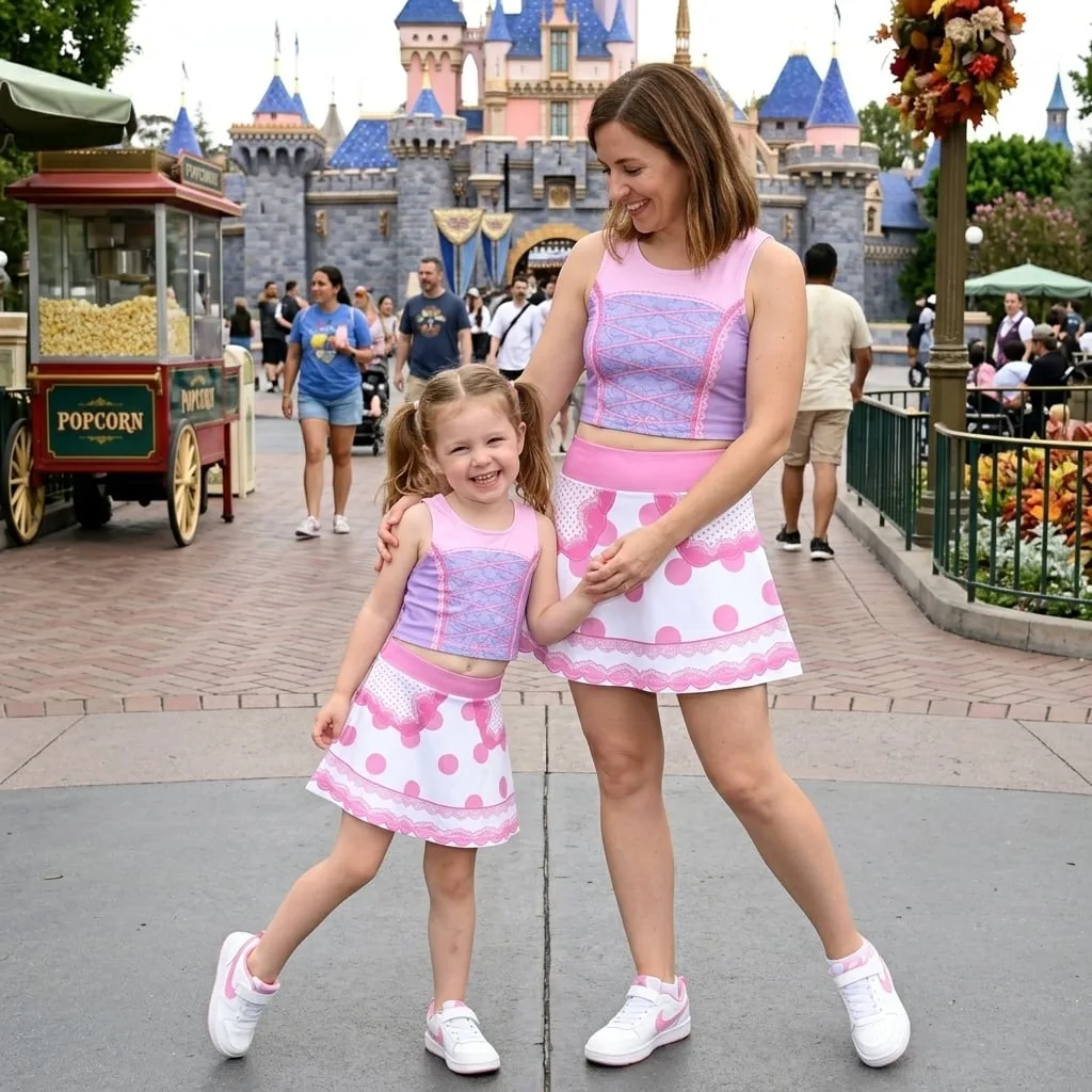 Bo Peep Lost Sheep Girls Teen Tween Active Skort, Toy Story Inspired Pink Polka Dot Outfit - Image 4