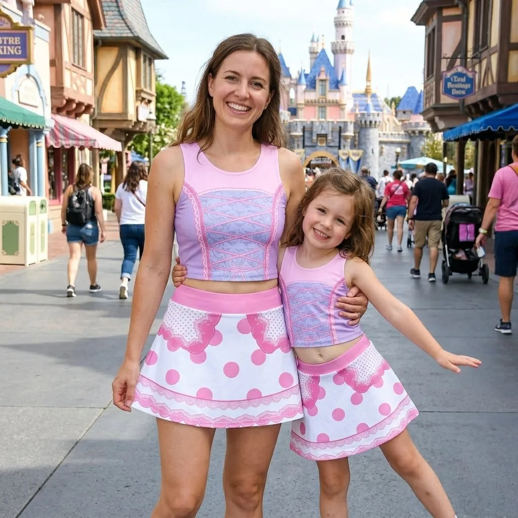 Bo Peep Lost Sheep Girls Teen Tween Active Skort, Toy Story Inspired Pink Polka Dot Outfit - Image 3