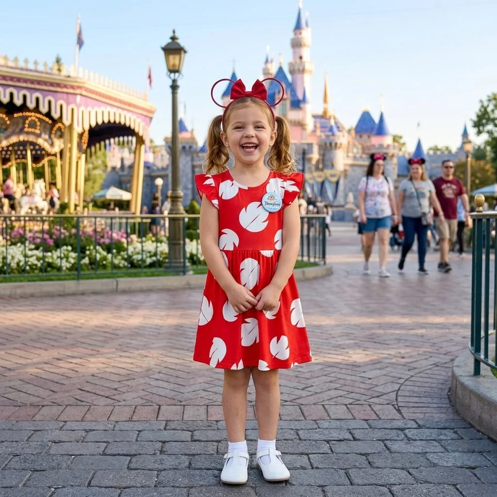 Lilo Ruffle Dress, Lilo And Stitch Disney Park Dress, Hawaiian Park Vacation Outfit For Girls - Image 2